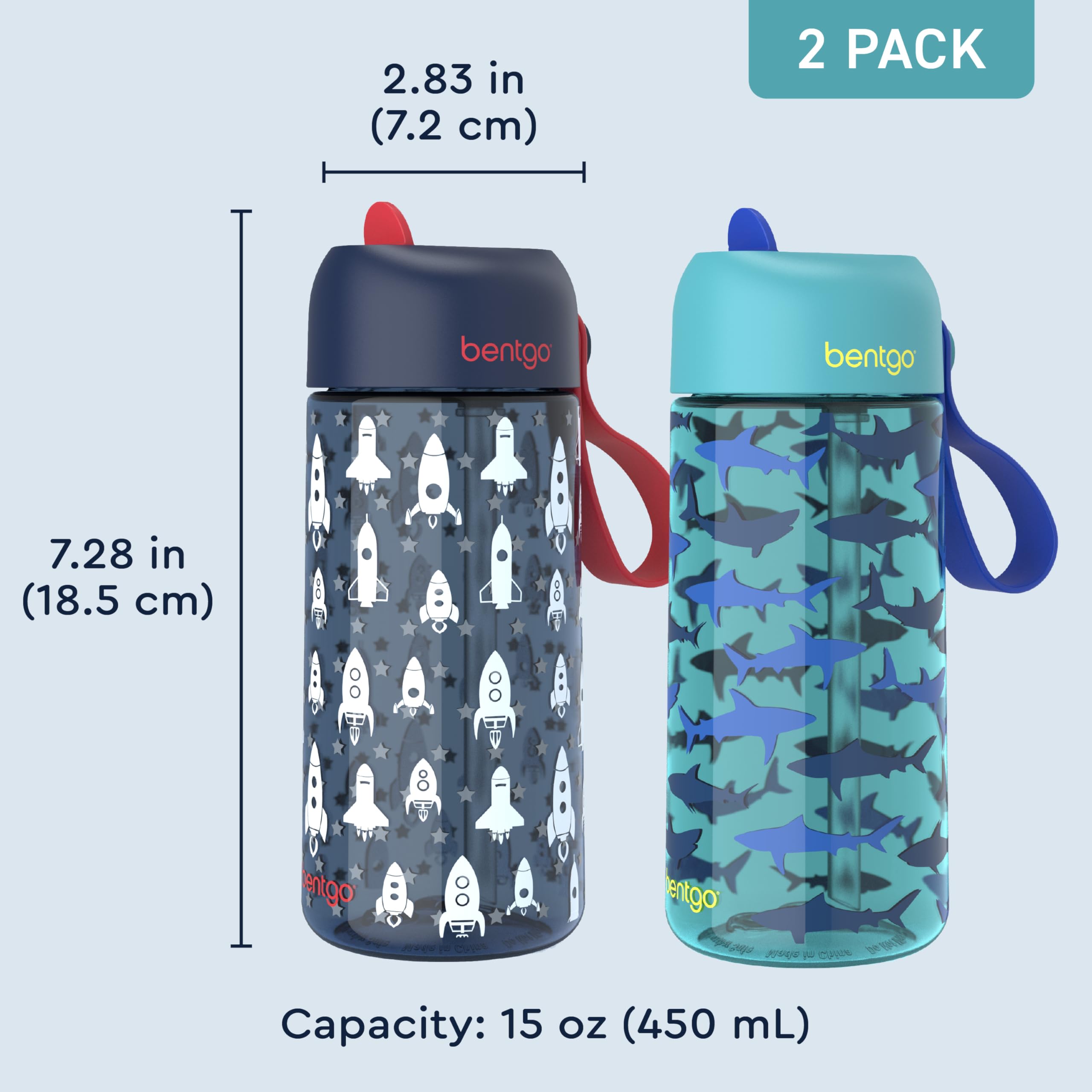 Foto 8 pulgar | Botella De Agua Bentgo Kids, Paquete De 2 Unidades, 450 Ml, Tritan, Sin Bpa, Más De 3 Años - Venta Internacional.