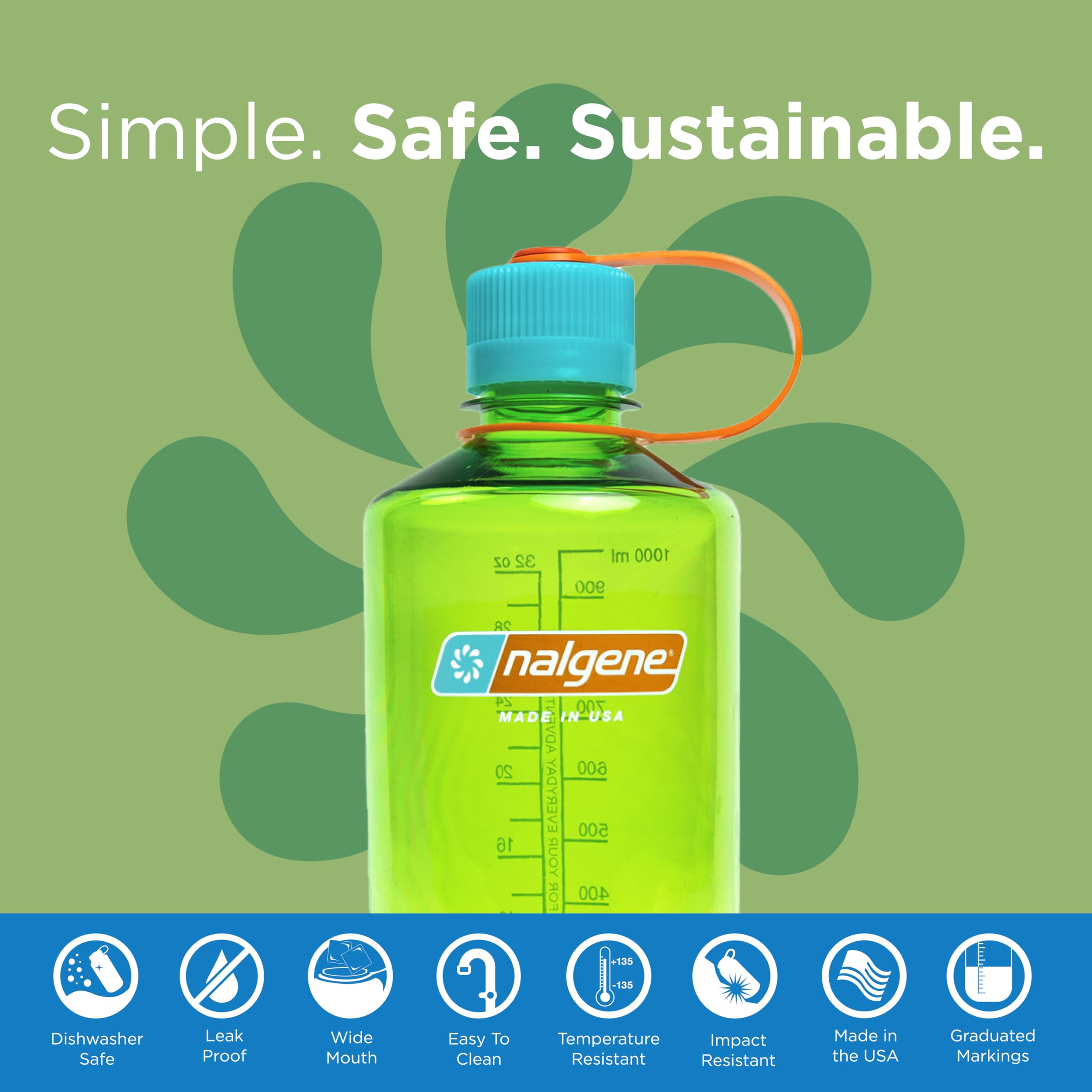 Foto 3 pulgar | Botella De Agua Nalgene Sustain Tritan Sin Bpa, 946 Ml, Color Pera - Venta Internacional.