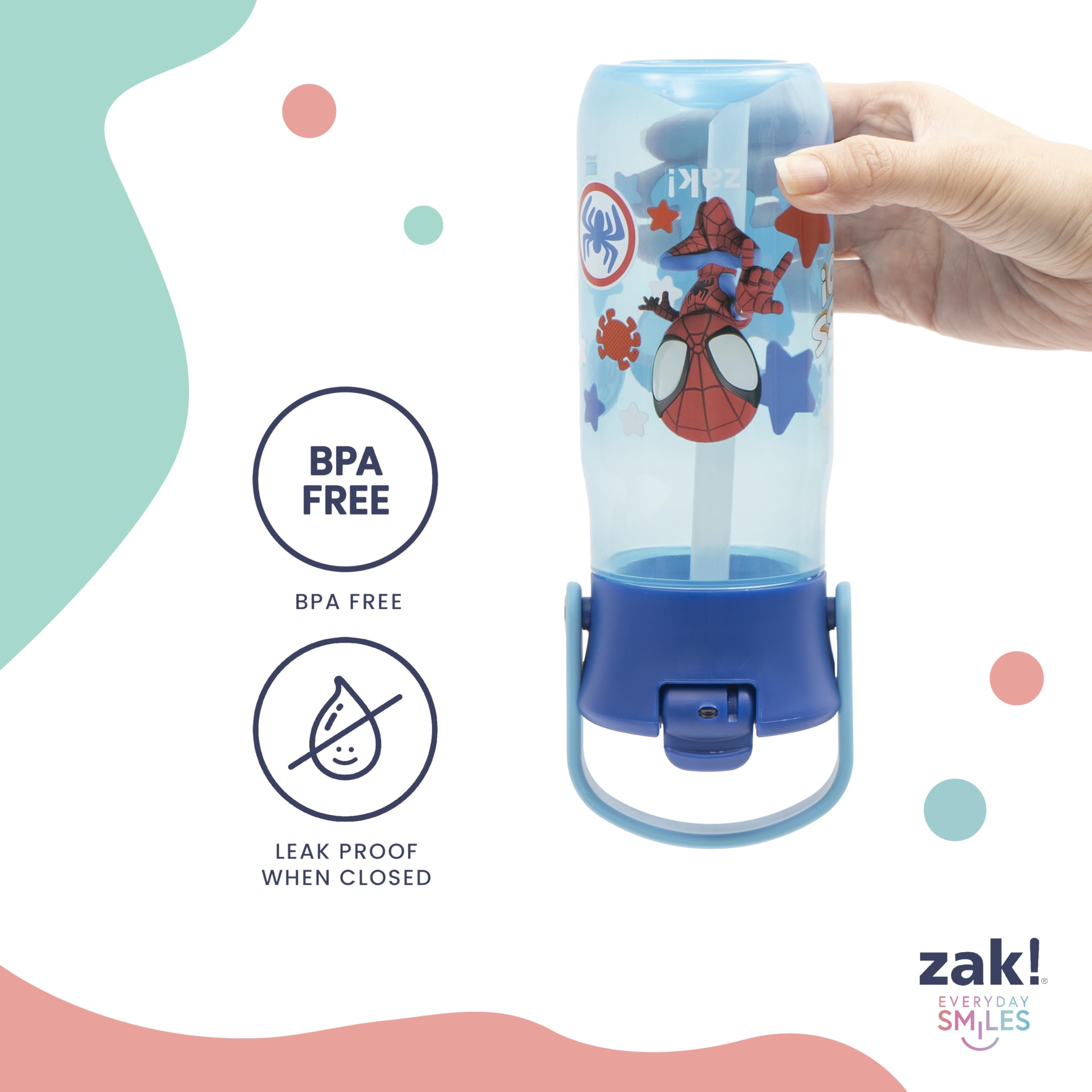 Foto 5 pulgar | Botella De Agua Zak Designs Harmony Marvel Spider-man 530 Ml, Paquete De 2 - Venta Internacional.