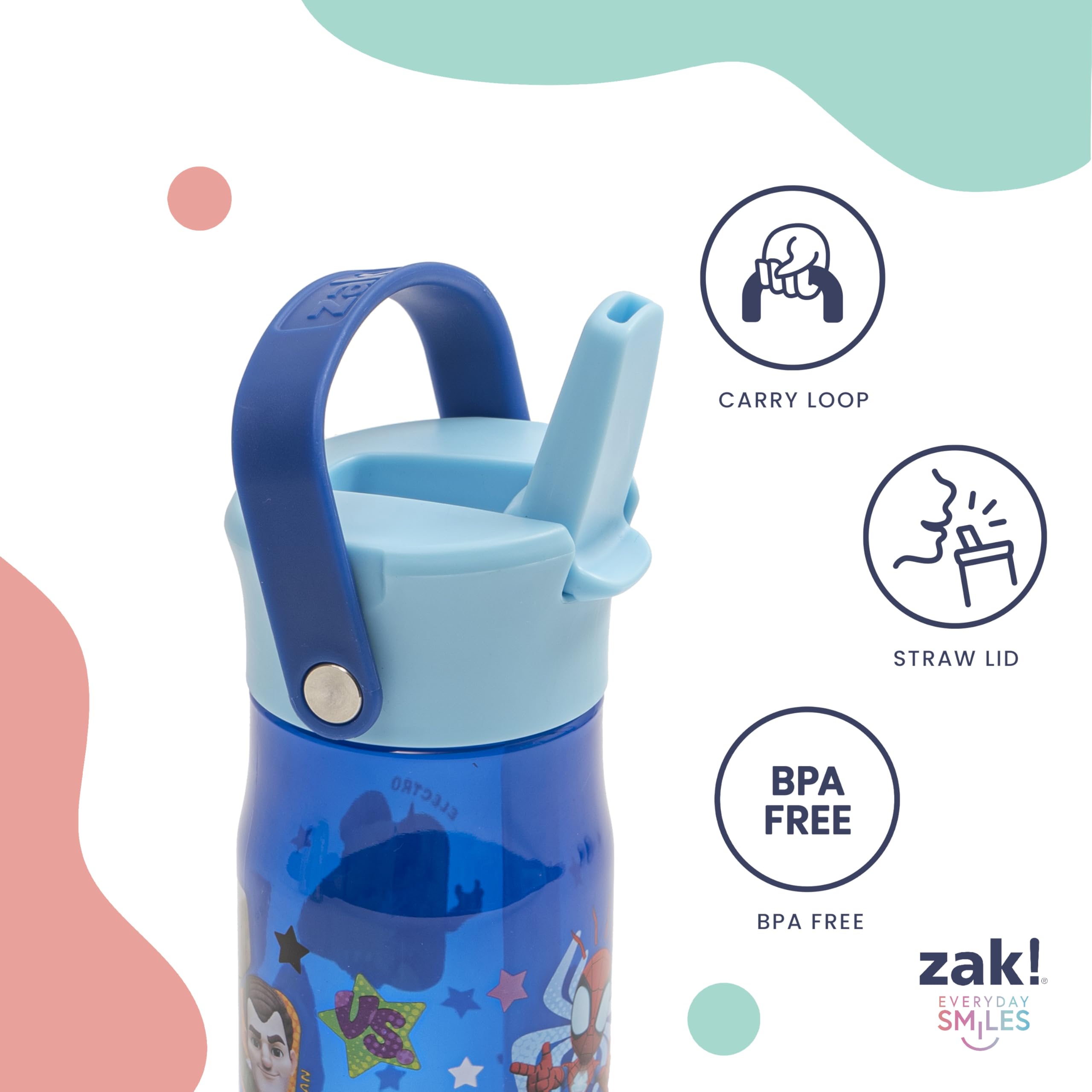 Foto 7 pulgar | Botella De Agua Zak Designs Harmony Marvel Spider-man 530 Ml, Paquete De 2 - Venta Internacional.