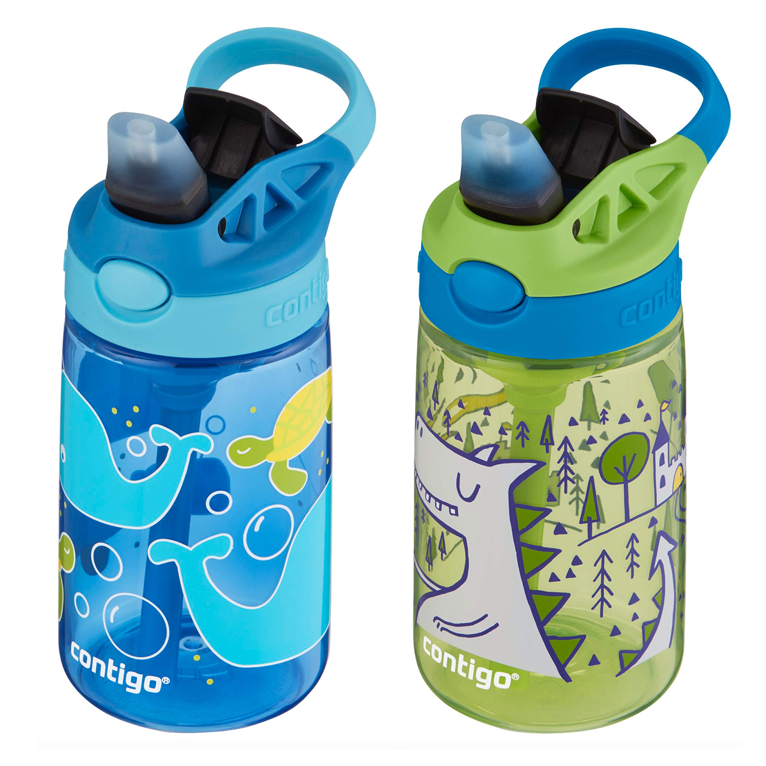 Foto 5 pulgar | Botella De Agua Contigo Aubrey Kids 414 Ml Con Pajita De Silicona, Paquete De 2 - Venta Internacional.
