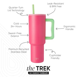 Foto 2 | Vaso Simple Modern Trek De 1,2 L Con Asa Y Tapa Con Pajita - Venta Internacional.