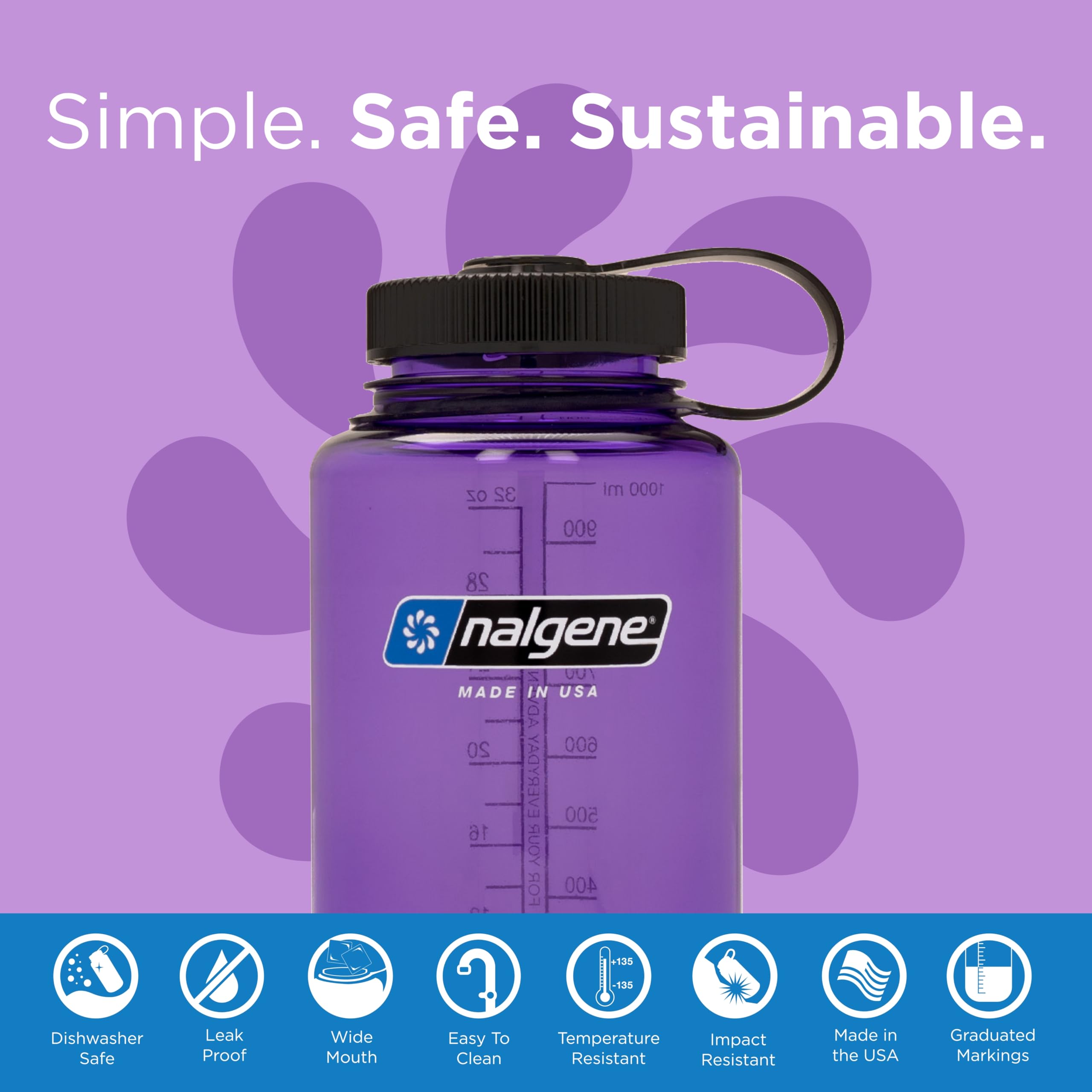 Foto 3 pulgar | Botella De Agua Nalgene Sustain Tritan Sin Bpa 946 Ml, Color Morado - Venta Internacional.