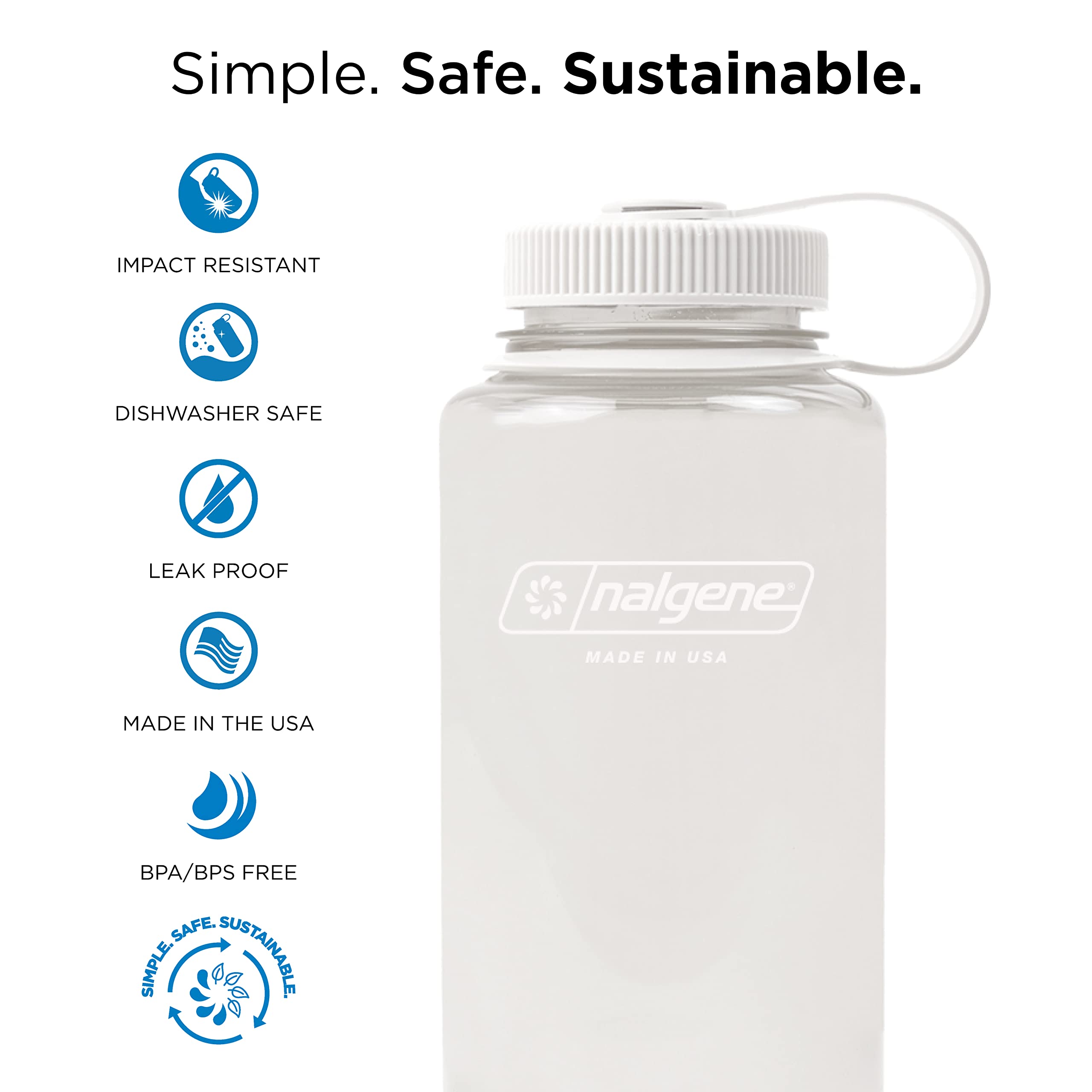 Foto 3 pulgar | Botella De Agua Nalgene Monocromática Sin Bpa Reciclada De 1 Litro - Venta Internacional.