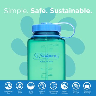 Foto 2 | Botella De Agua Nalgene Lightweight Sustain Tritan, 1 Litro, Color Verde Pastel - Venta Internacional.