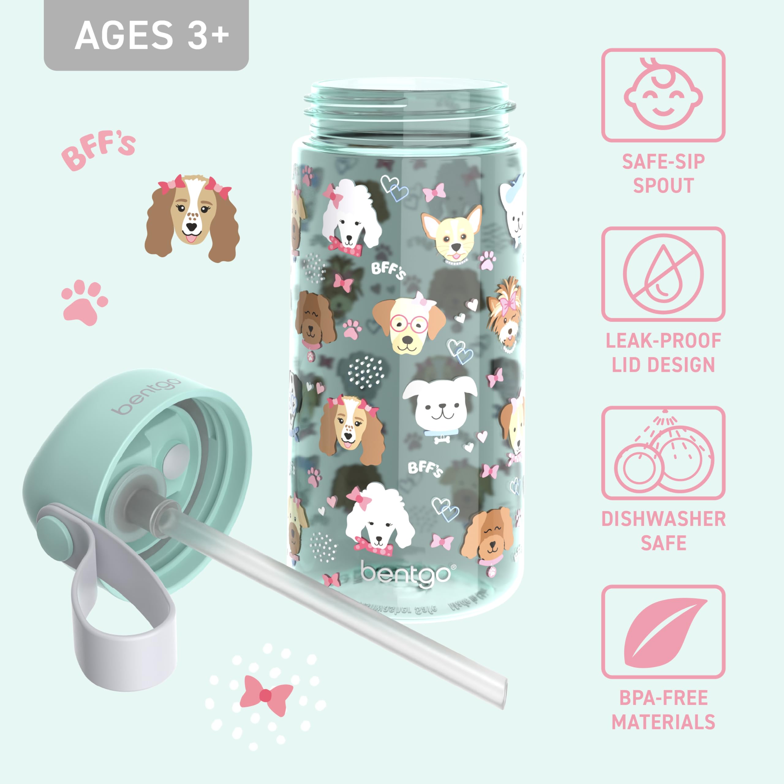 Foto 4 pulgar | Botella De Agua Bentgo Kids Tritan A Prueba De Fugas, 450 Ml, Sin Bpa - Venta Internacional.