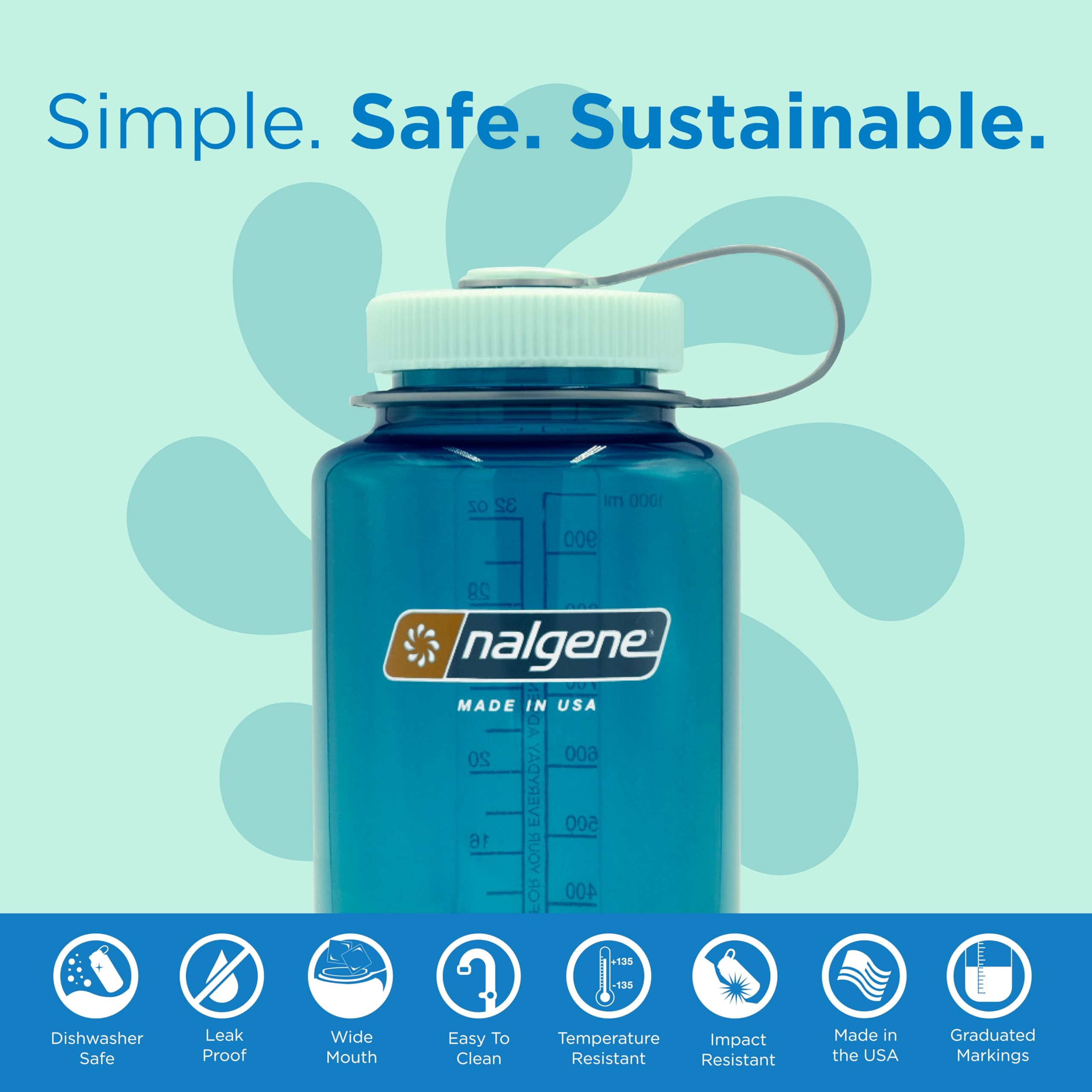 Foto 2 | Botella De Agua Nalgene Sustain Tritan Sin Bpa, 1 Litro, Trout Green - Venta Internacional.