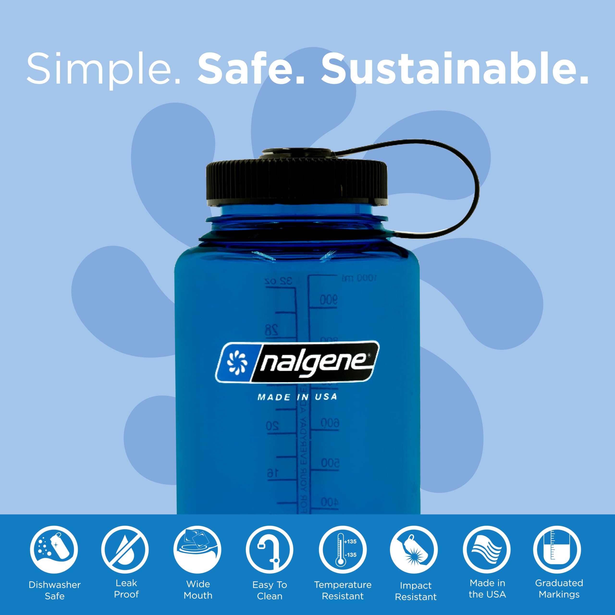 Foto 4 pulgar | Botella De Agua Nalgene Sustain Tritan Sin Bpa 946 Ml, Color Azul Pizarra - Venta Internacional.