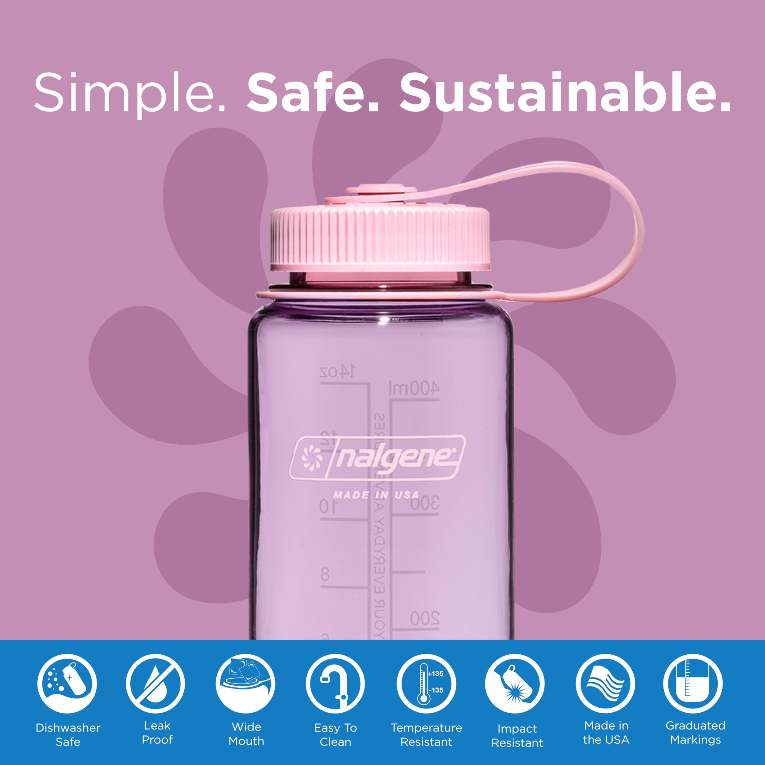 Foto 2 | Botella De Agua Nalgene Sustain Tritan Sin Bpa 500 Ml Cherry - Venta Internacional.