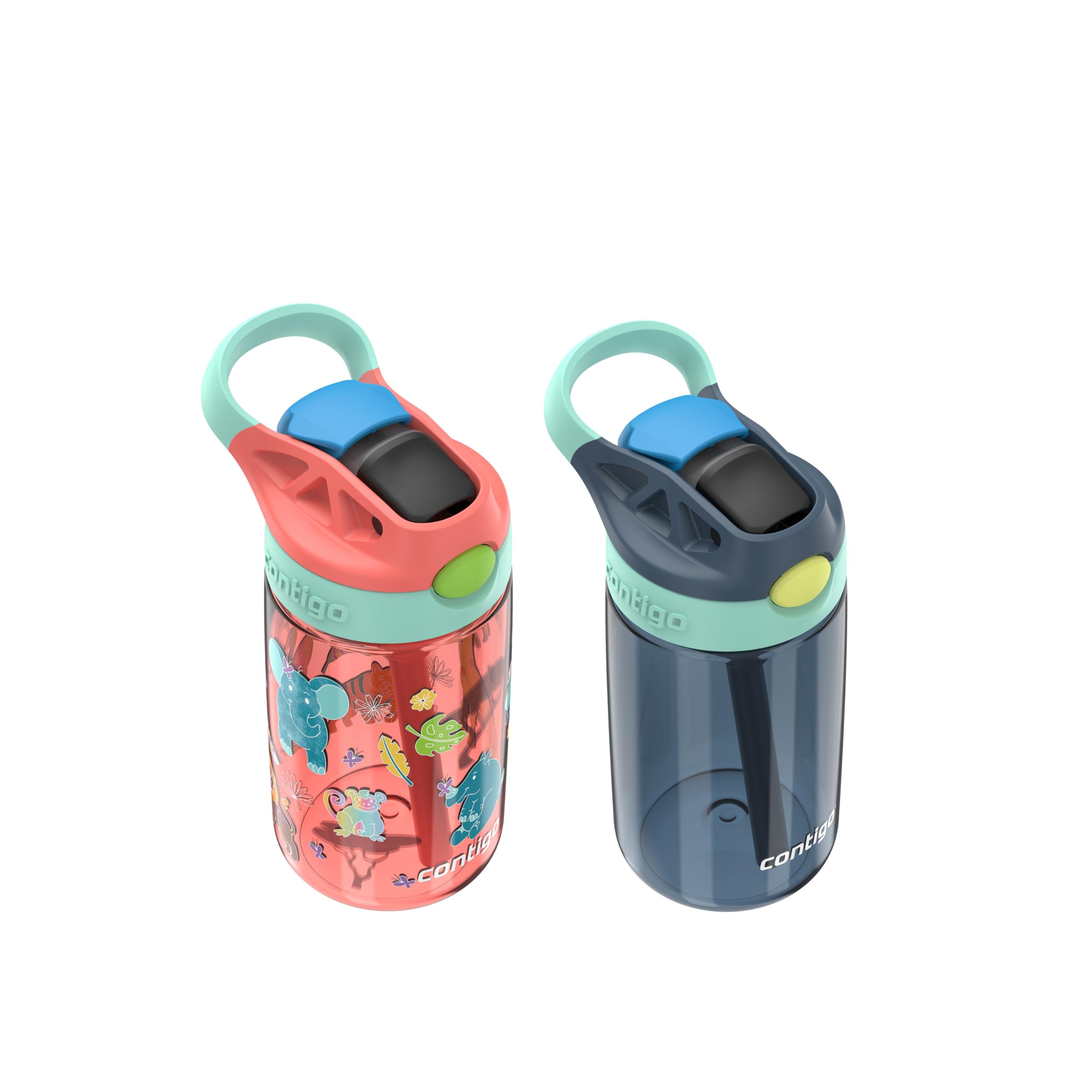 Foto 2 pulgar | Botella De Agua Contigo Kids Autospout Straw, 400 Ml, Paquete De 2 Unidades, Color Rojo - Venta Internacional.