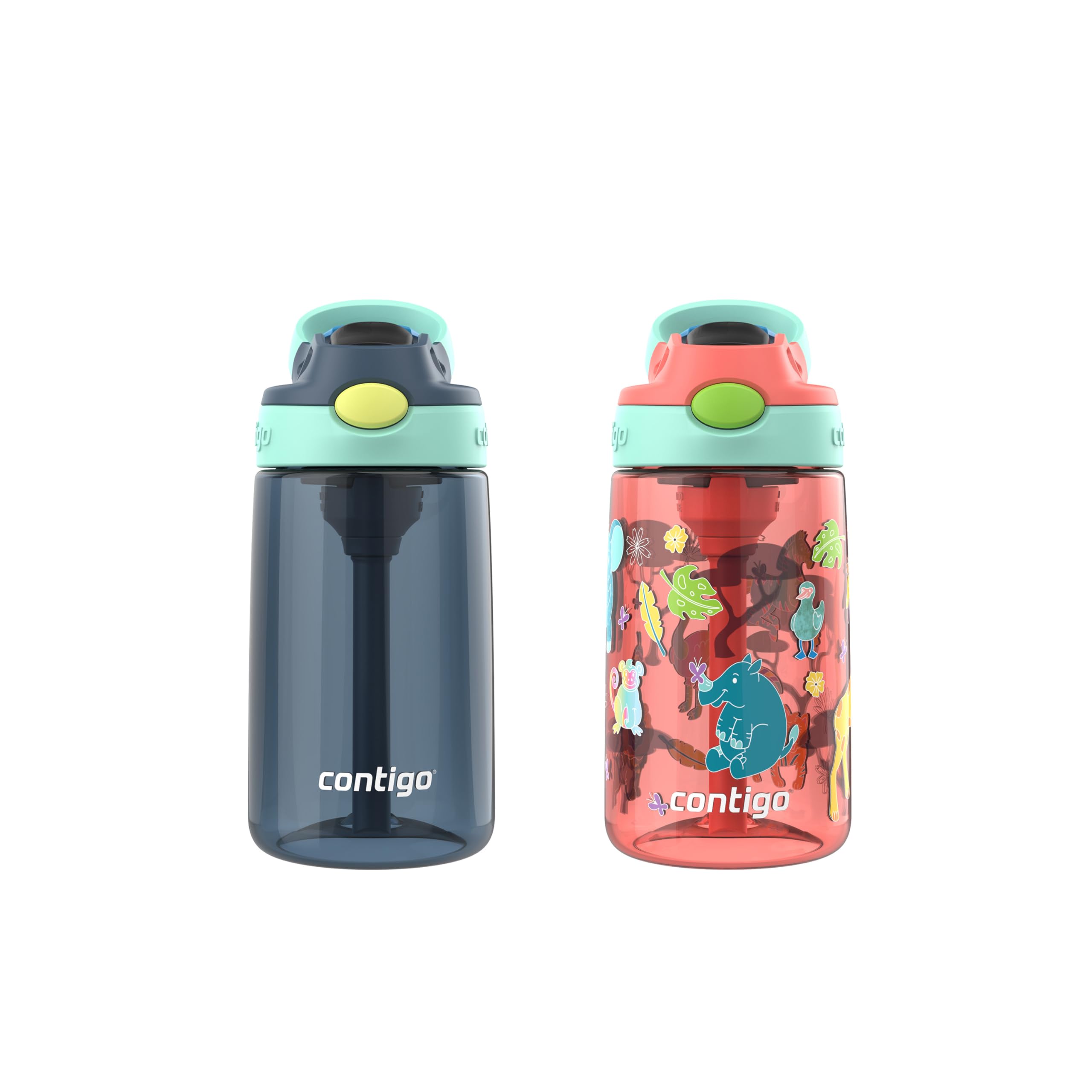 Foto 3 pulgar | Botella De Agua Contigo Kids Autospout Straw, 400 Ml, Paquete De 2 Unidades, Color Rojo - Venta Internacional.