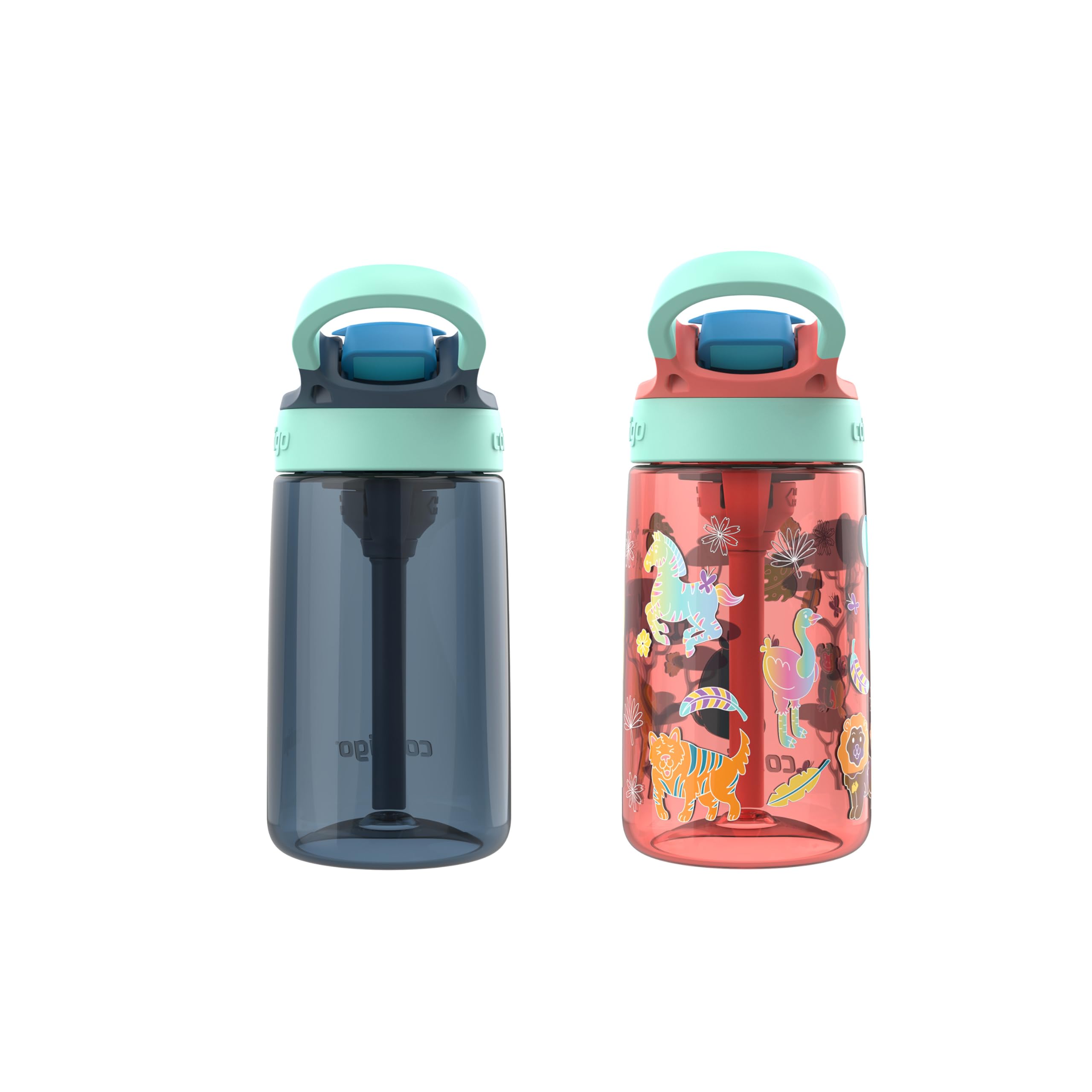 Foto 4 pulgar | Botella De Agua Contigo Kids Autospout Straw, 400 Ml, Paquete De 2 Unidades, Color Rojo - Venta Internacional.