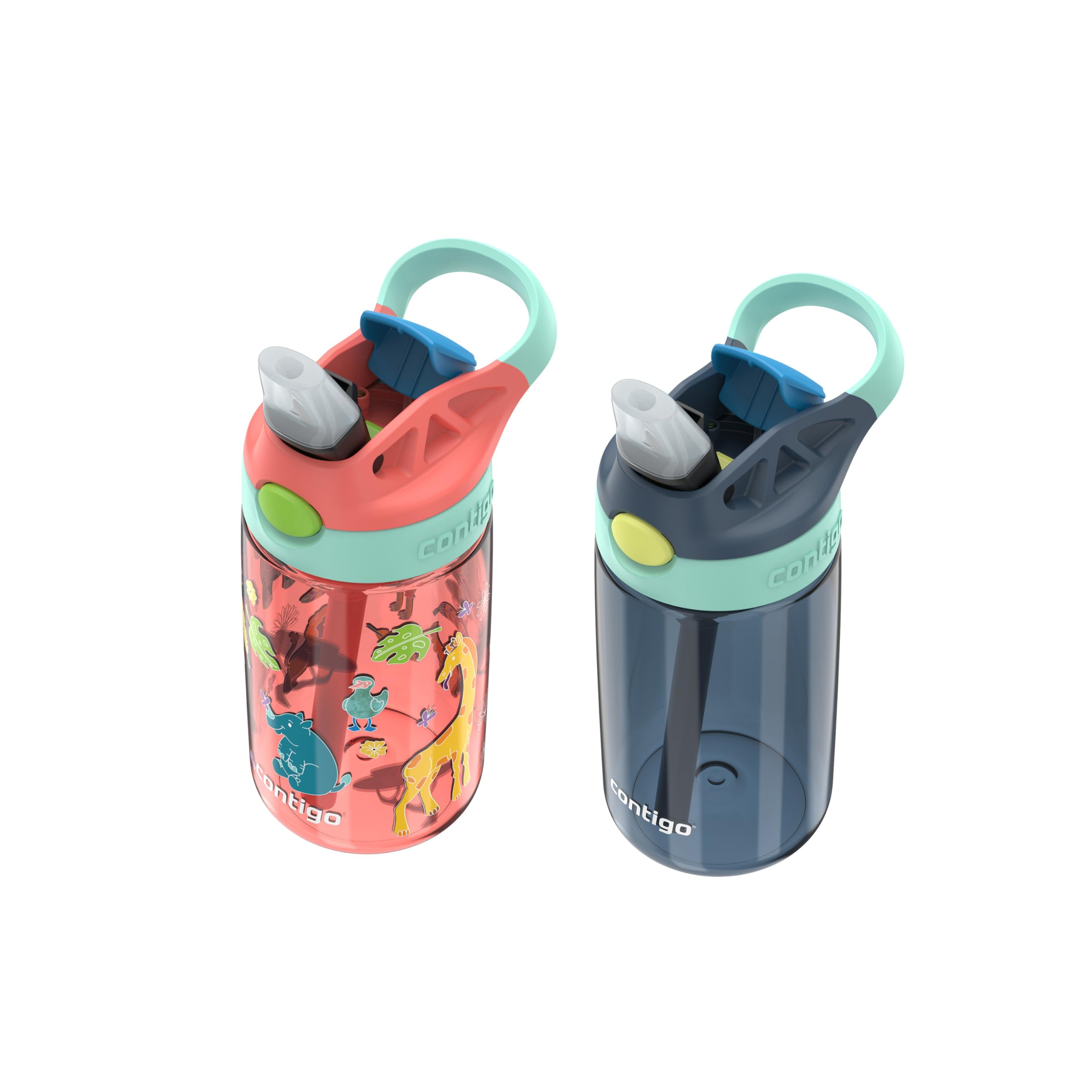 Foto 5 pulgar | Botella De Agua Contigo Kids Autospout Straw, 400 Ml, Paquete De 2 Unidades, Color Rojo - Venta Internacional.