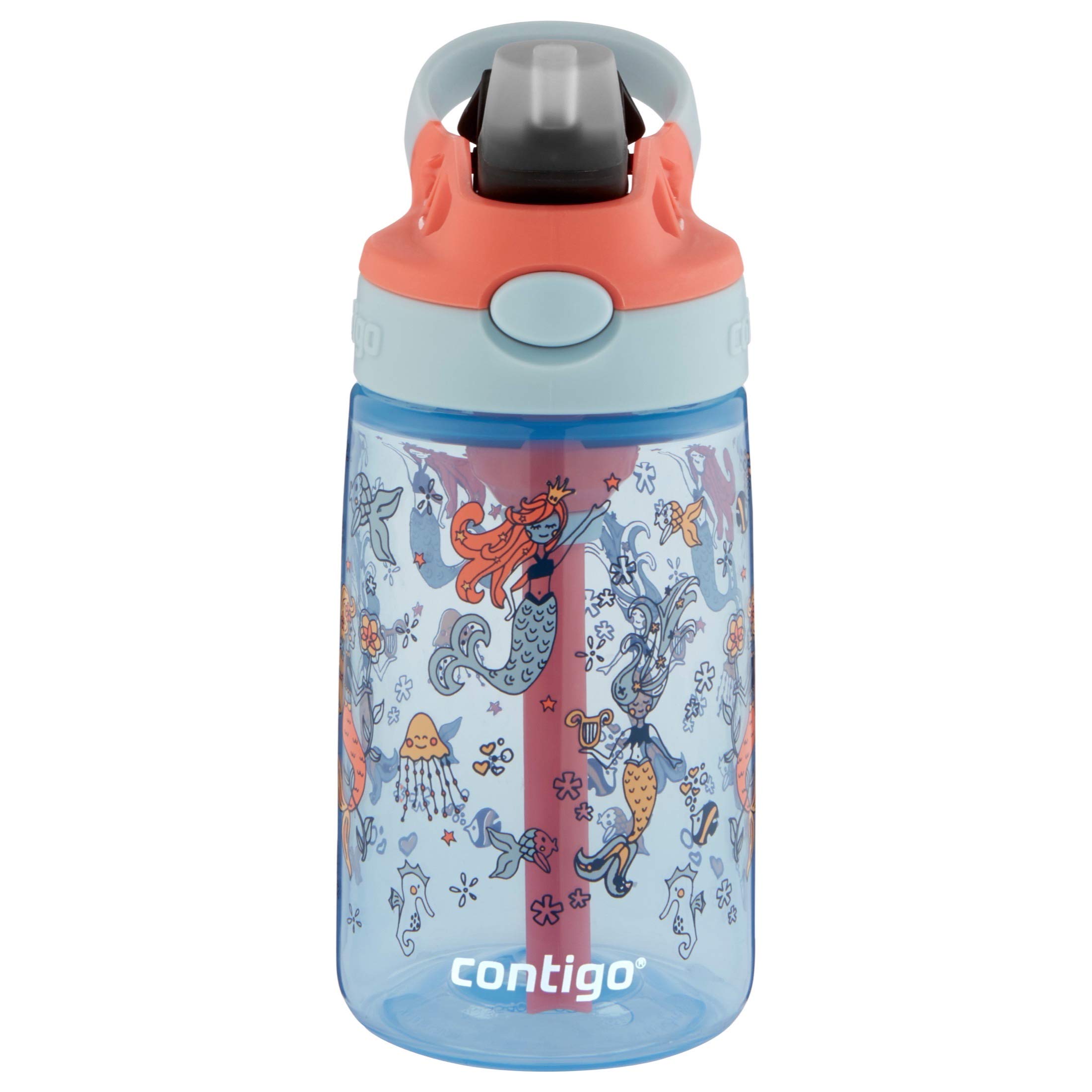 Foto 3 pulgar | Botella De Agua Contigo Kids Con Tapa Autospout, 420 Ml, Diseño De Sirenas - Venta Internacional.