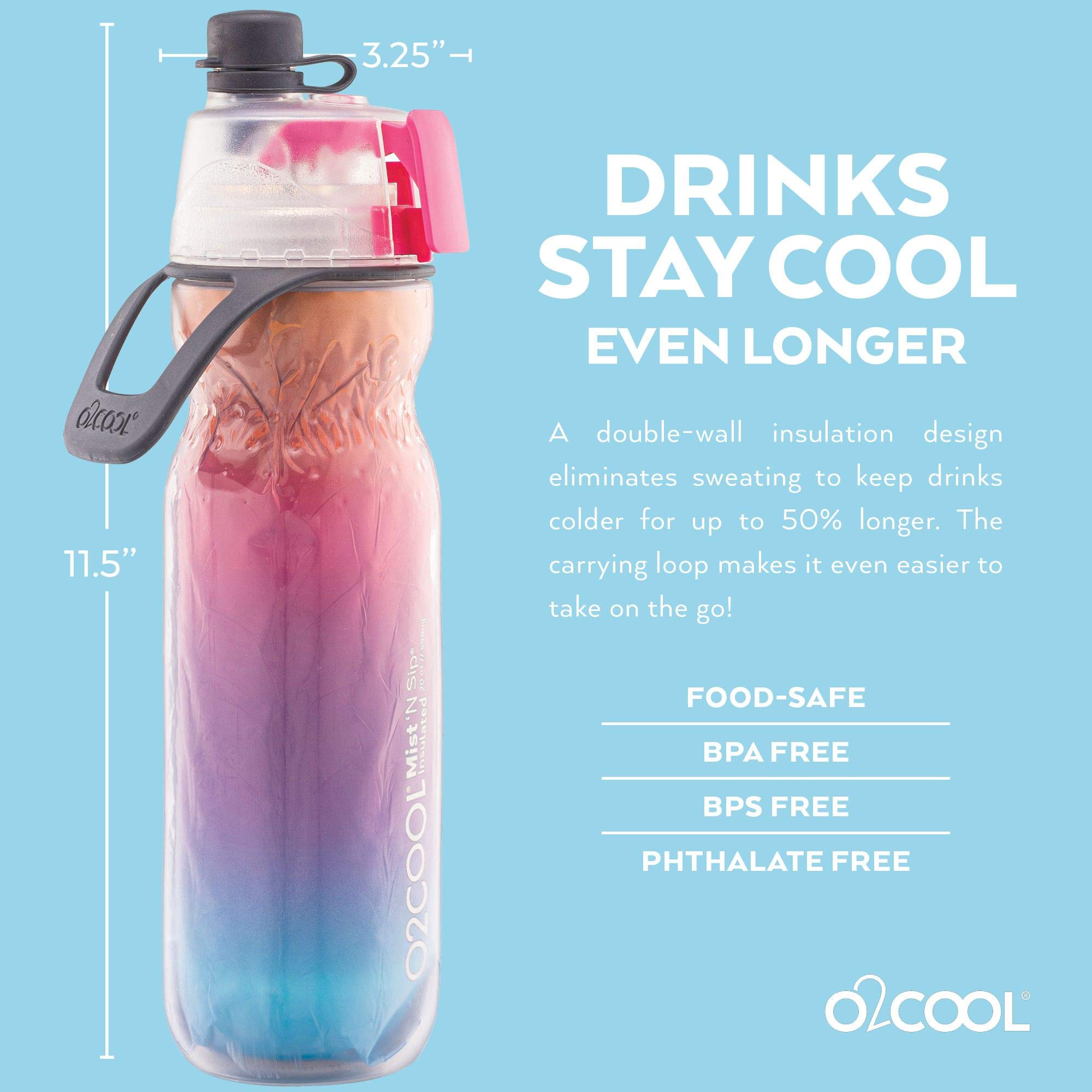 Foto 4 pulgar | Botella De Agua O2cool Arcticsqueeze Insulated Mist 'n Sip, 600 Ml - Venta Internacional.
