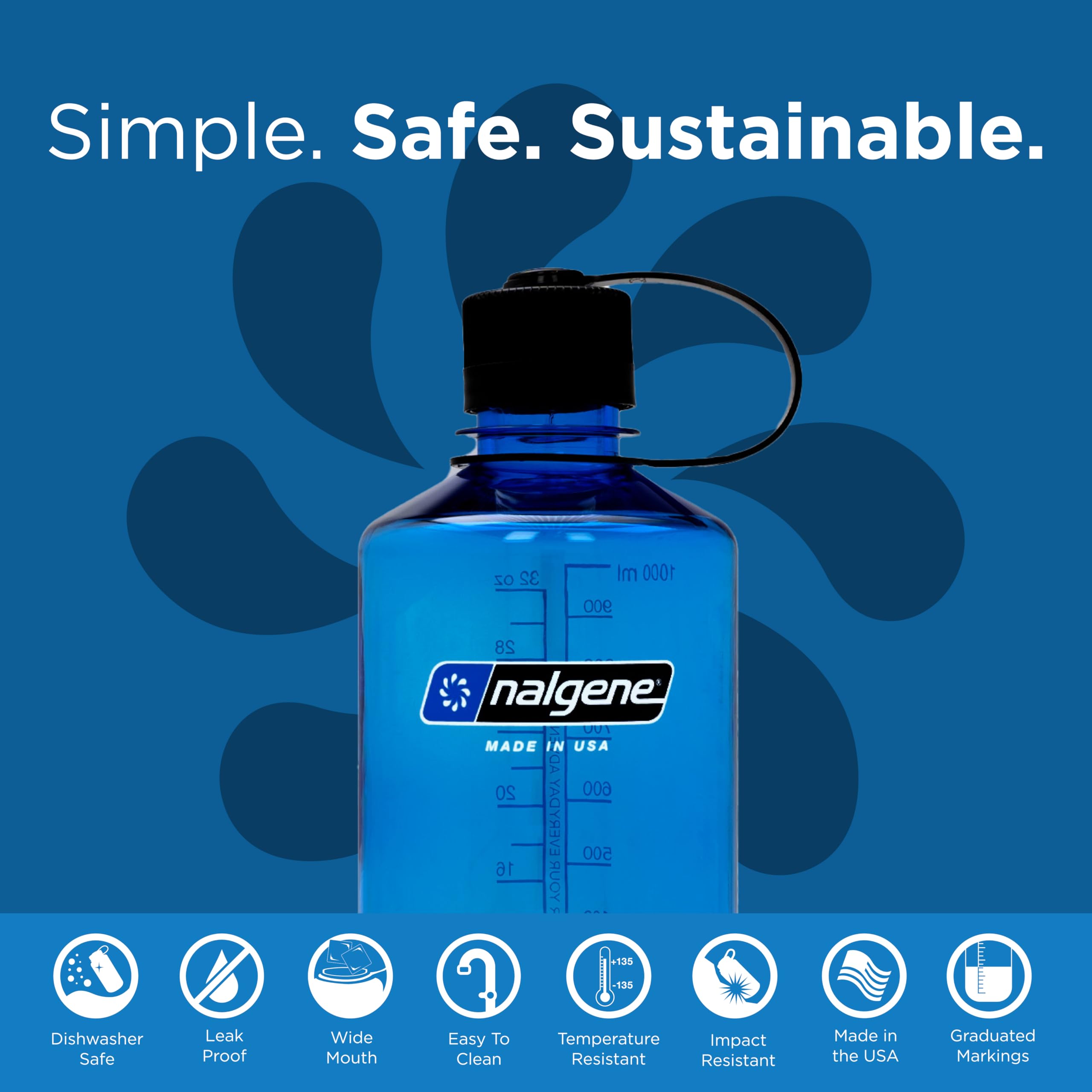 Foto 3 pulgar | Botella De Agua Nalgene Sustain Tritan Sin Bpa 946 Ml, Color Azul Pizarra - Venta Internacional.