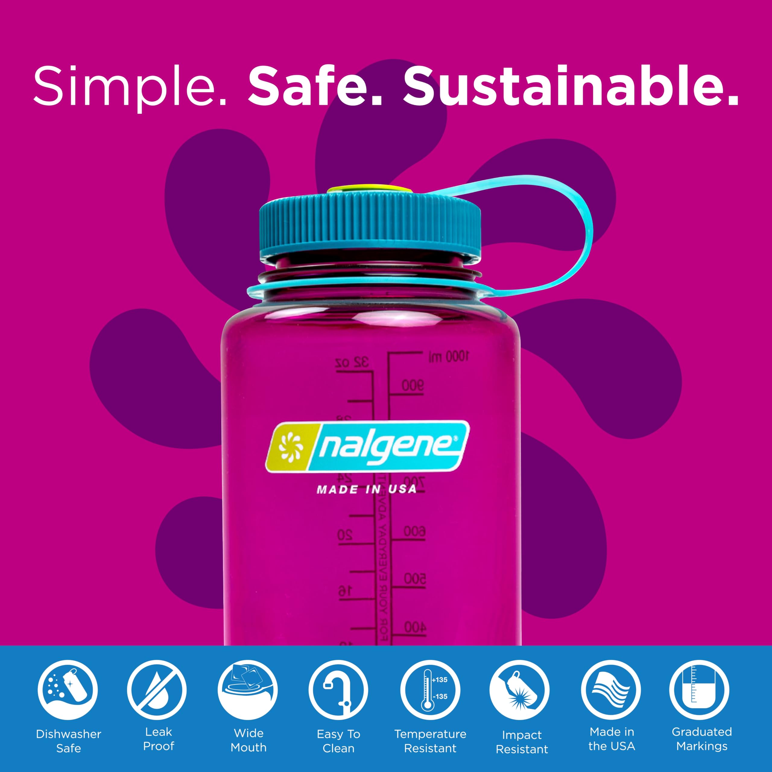 Foto 4 pulgar | Botella De Agua Nalgene Sustain Tritan Sin Bpa, 946 Ml, Berenjena - Venta Internacional.
