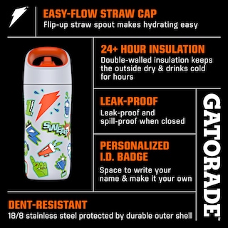 Foto 2 | Botella De Agua Gatorade Kids' Rookie Metal 350 Ml De Acero Inoxidable - Venta Internacional.