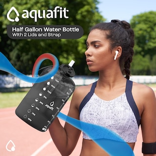 Foto 3 | Botella De Agua Aquafit De Medio Galón, 2 Litros, Con Marcador De Tiempo, Sin Bpa - Venta Internacional.