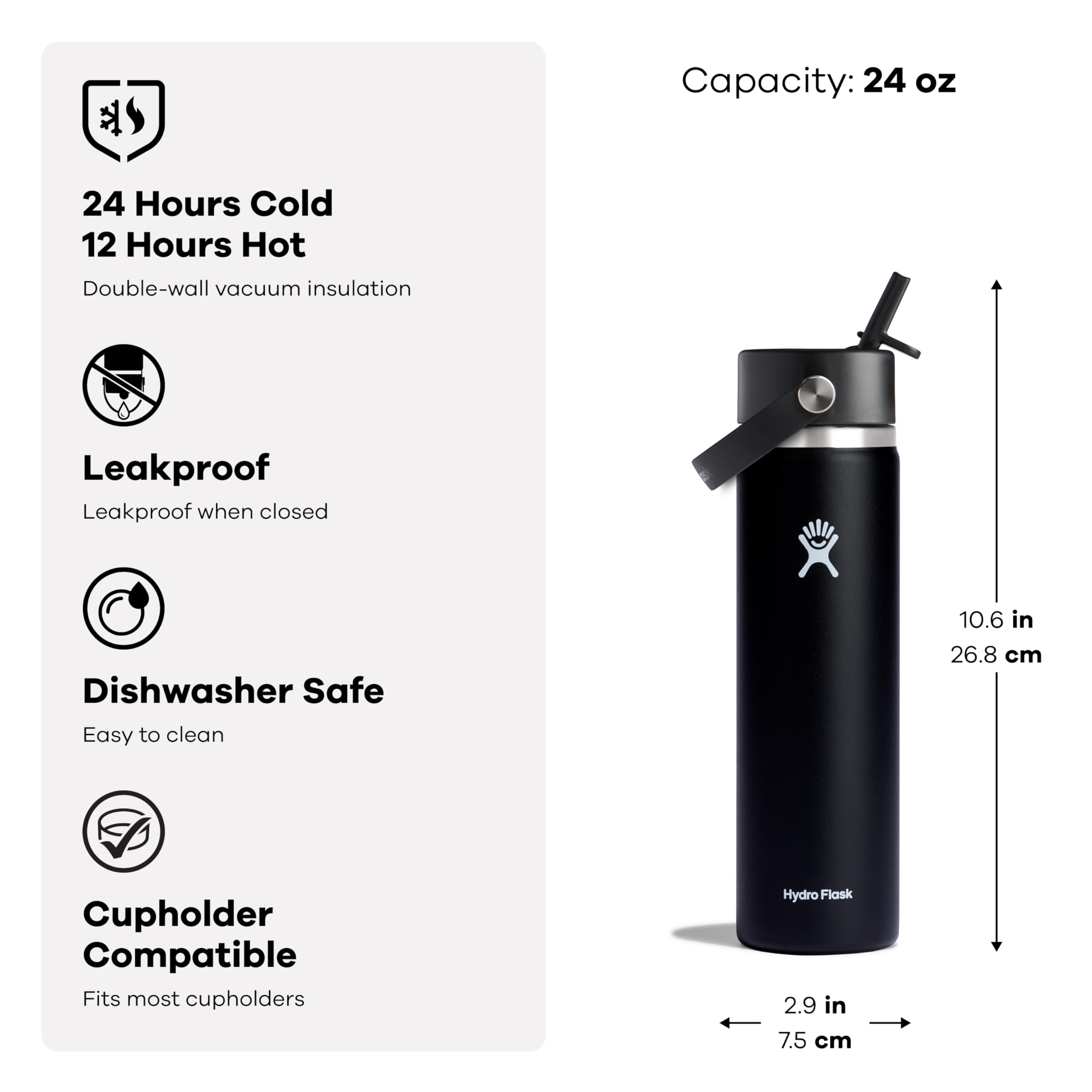 Foto 2 | Botella De Agua Hydro Flask Con Aislamiento De Acero Inoxidable De 700 Ml - Venta Internacional.
