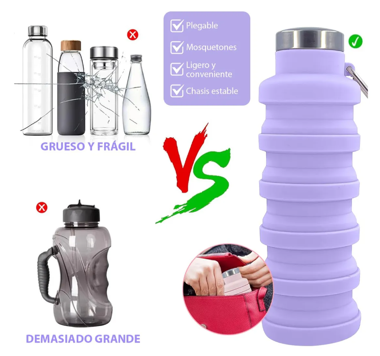 Foto 5 pulgar | Botella Agua Plegable Xtellar Purpura