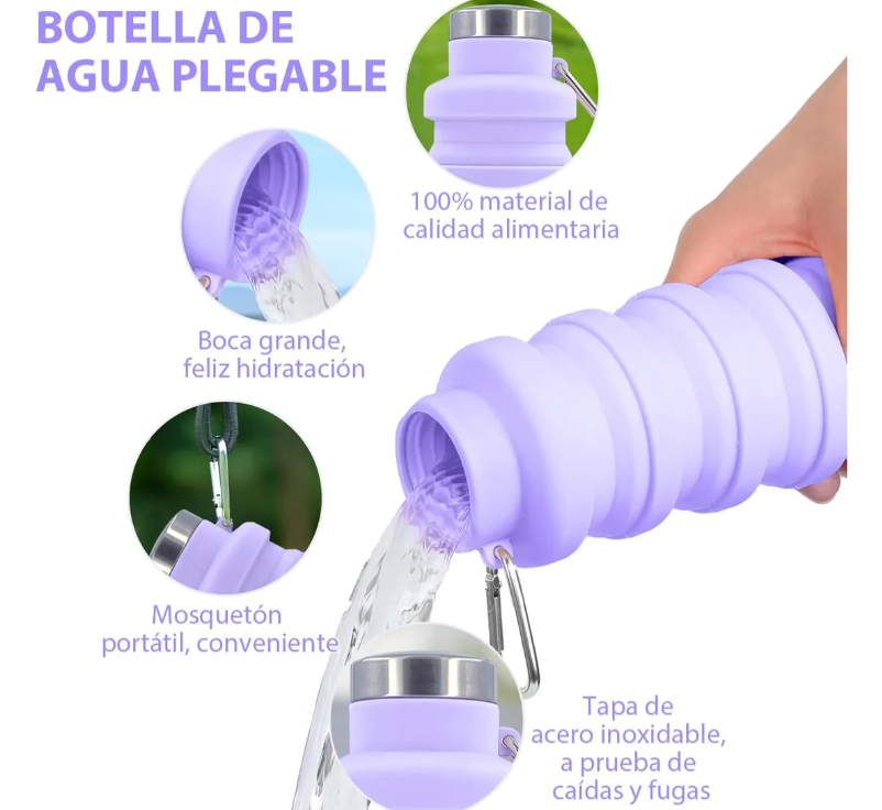 Foto 6 pulgar | Botella Agua Plegable Xtellar Purpura