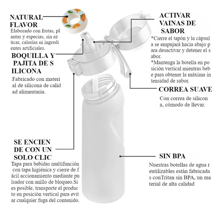 Foto 4 pulgar | Botella De Agua Deportiva Xtellar Negro