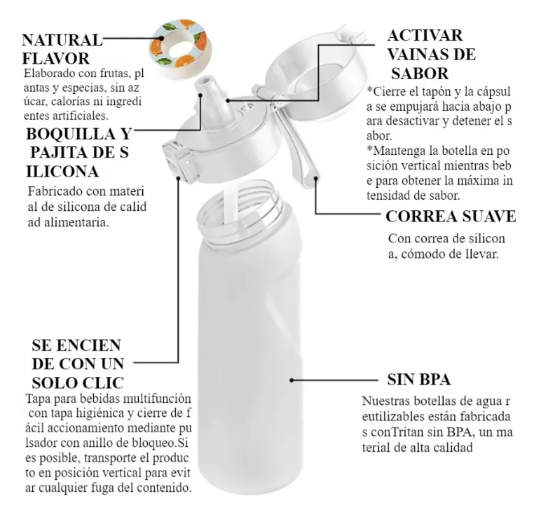 Foto 4 pulgar | Botella De Agua Deportiva Xtellar Azul Cielo
