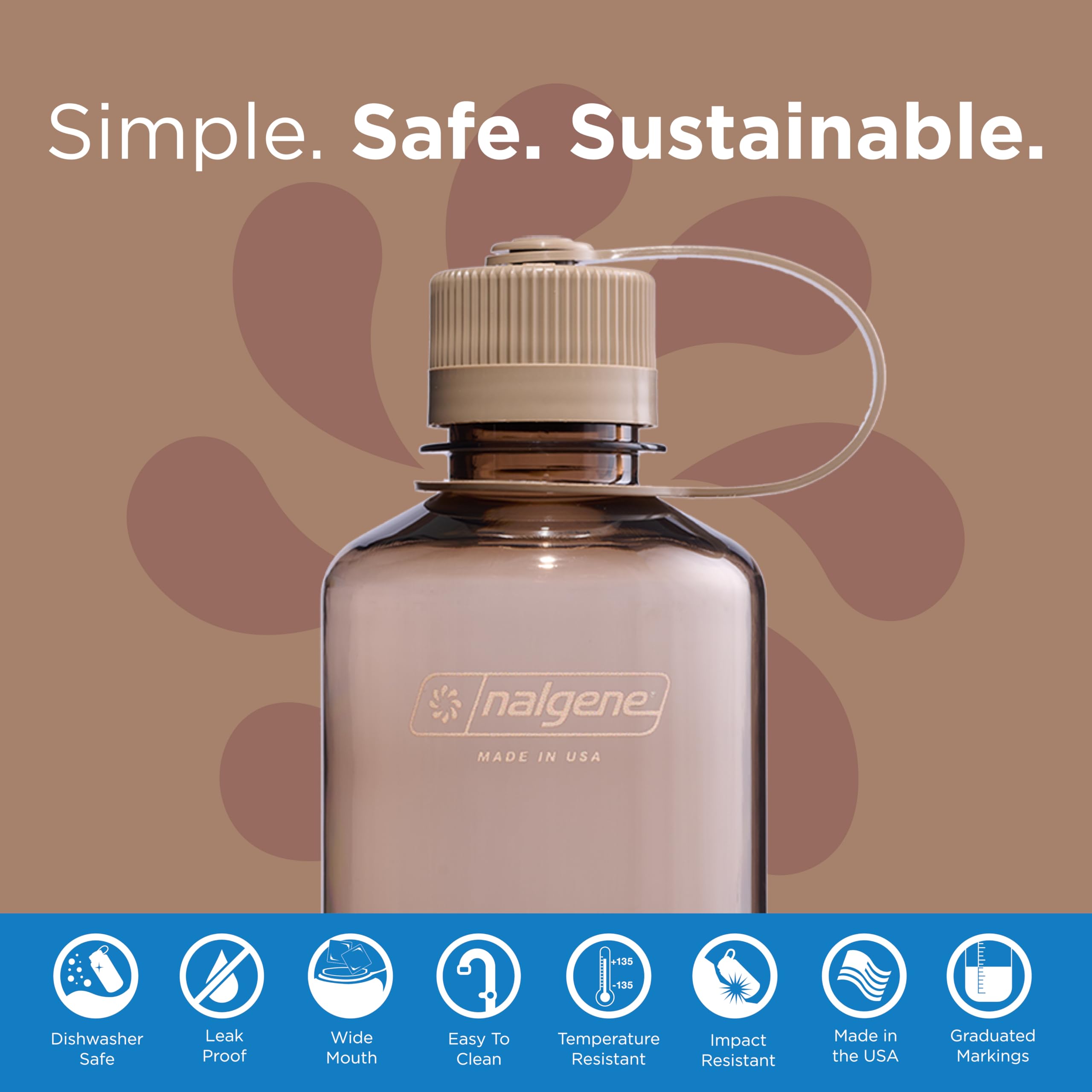 Foto 2 | Botella De Agua Nalgene Sustain Tritan Sin Bpa, 500 Ml, Color Moca - Venta Internacional.