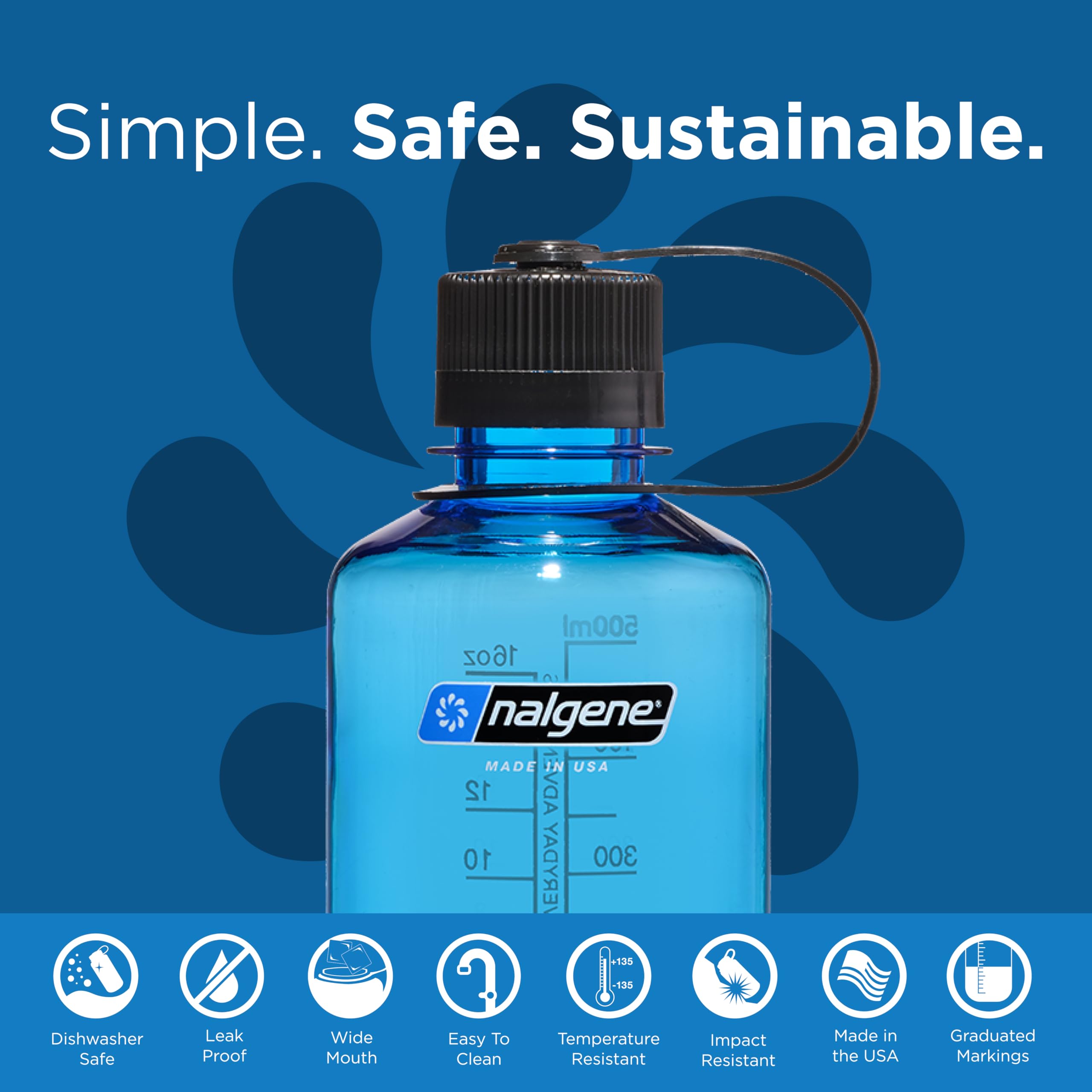Foto 3 pulgar | Botella De Agua Nalgene Sustain Tritan Sin Bpa, 500 Ml, Color Azul Pizarra - Venta Internacional.
