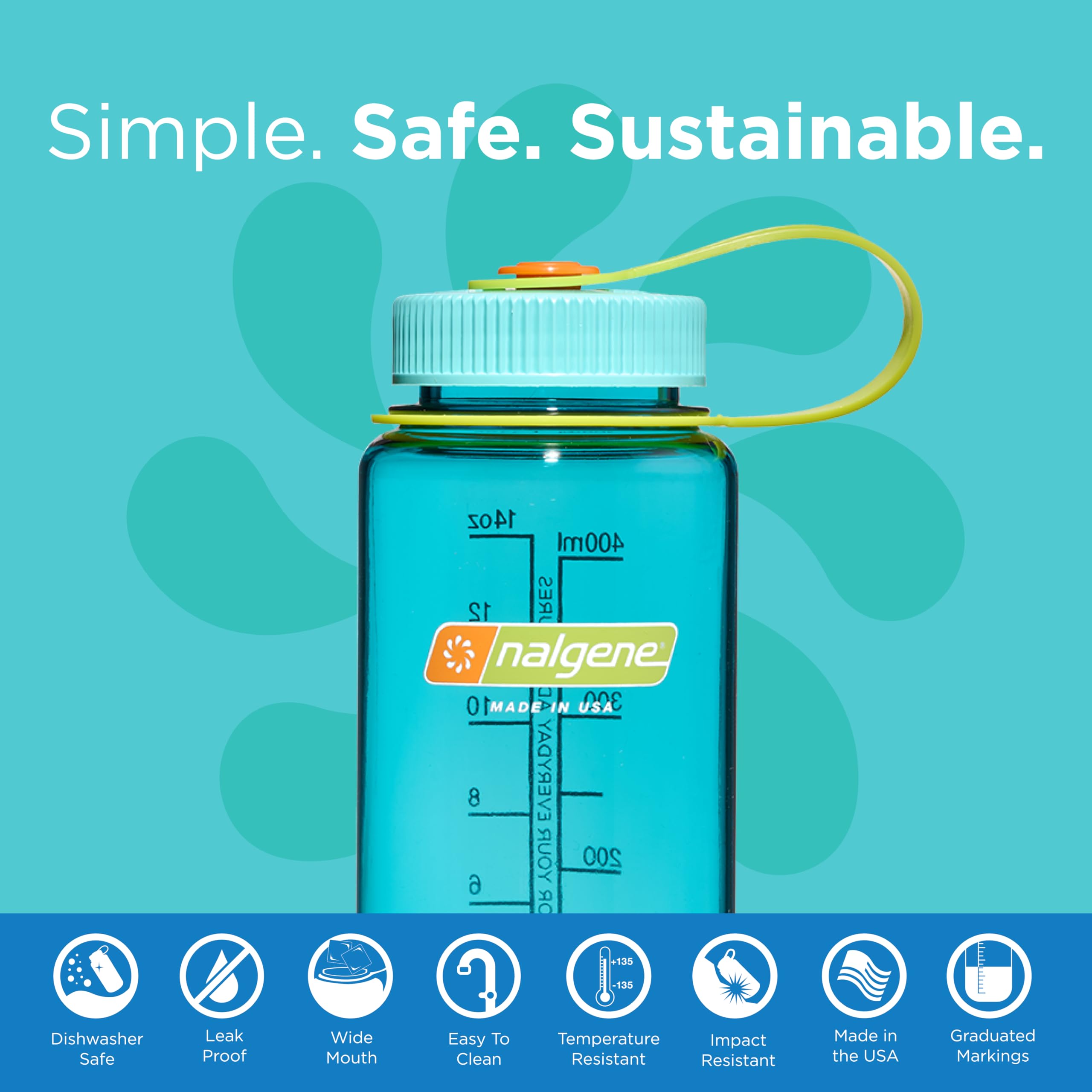 Foto 4 pulgar | Botella De Agua Nalgene Sustain Tritan Sin Bpa, 500 Ml, Color Cerúleo - Venta Internacional.