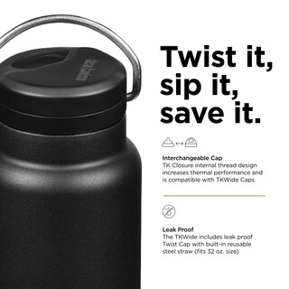 Foto 4 | Botella De Agua Klean Kanteen Tkwide Con Aislamiento De 950 Ml, Color Negro - Venta Internacional.