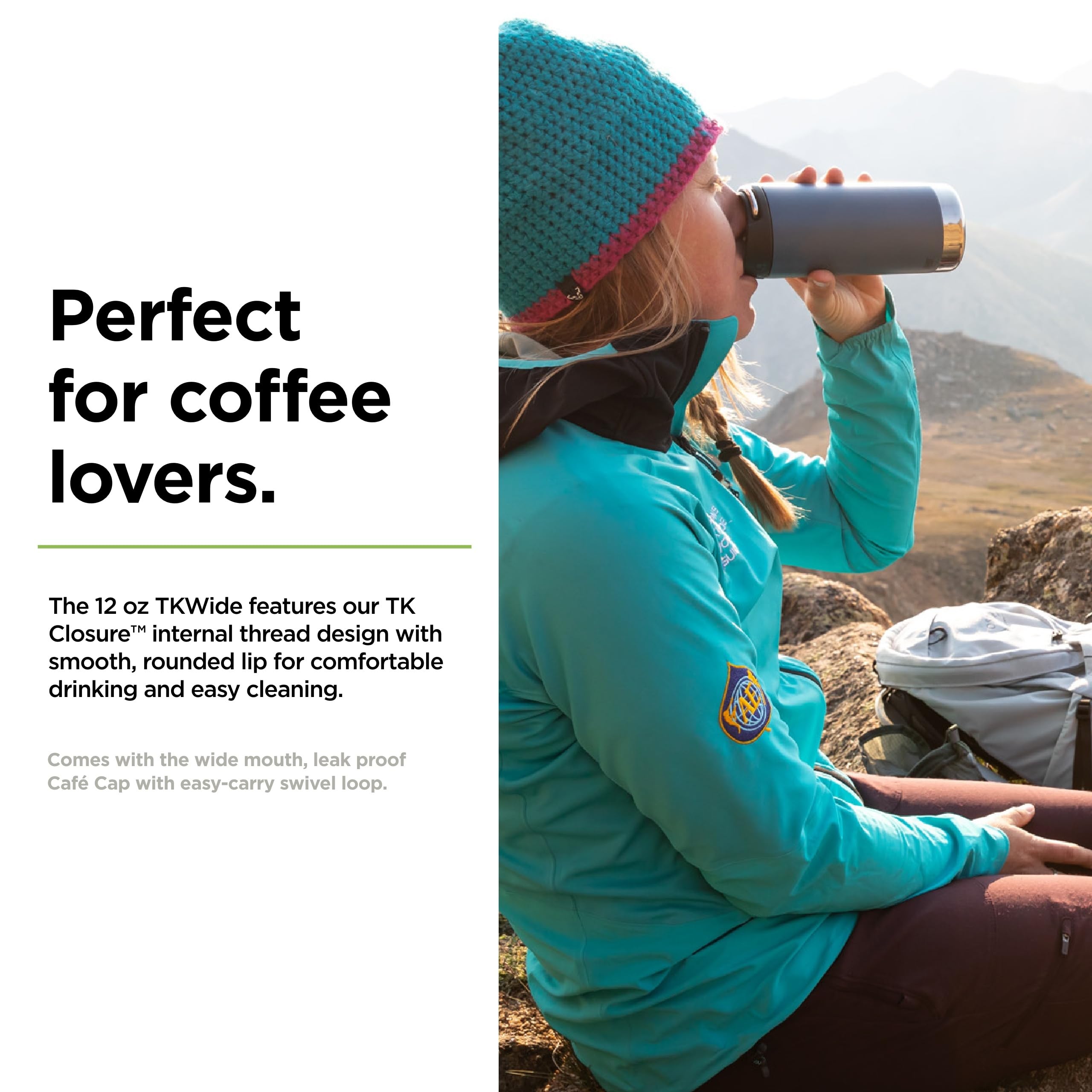Foto 4 | Botella De Agua Klean Kanteen Tkwide, 355 Ml, Con Aislamiento, Color Verde Azulado - Venta Internacional.