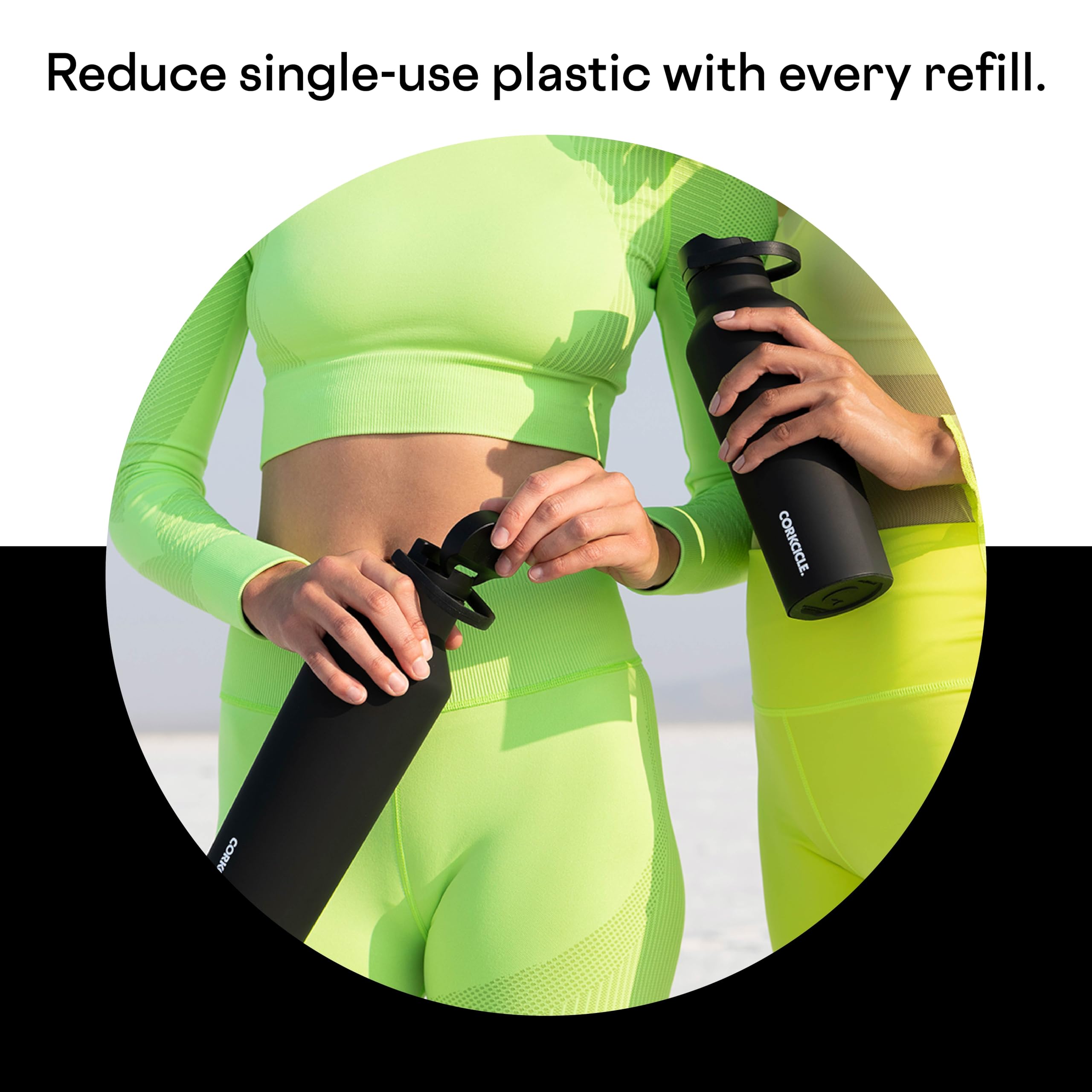 Foto 5 | Botella De Agua Corkcicle Sport Canteen Con Aislamiento De 950 Ml, Color Negro - Venta Internacional.