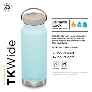 Foto 2 | Botella De Agua Klean Kanteen Tkwide Con Aislamiento, 950 Ml, Color Azul - Venta Internacional.