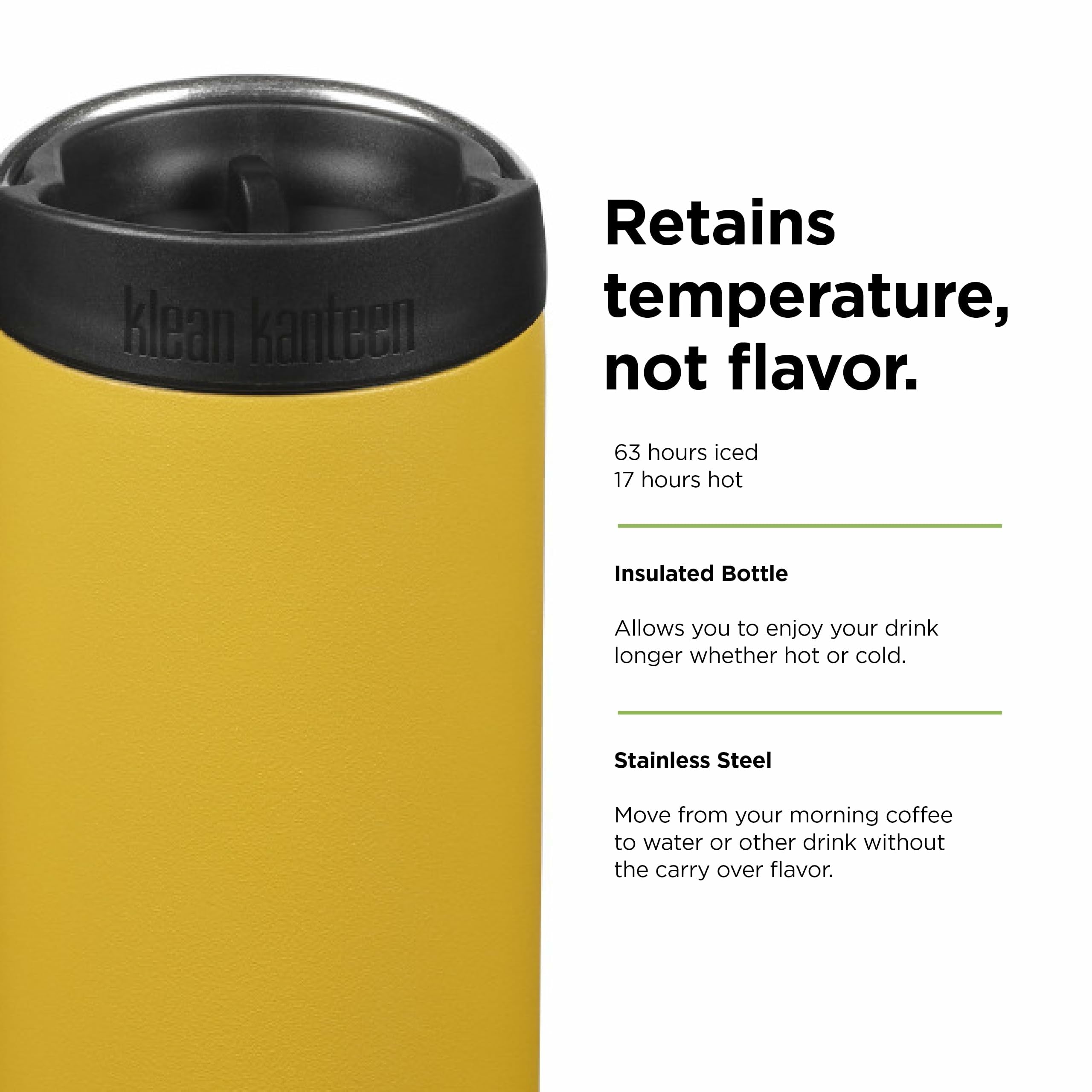 Foto 5 pulgar | Vaso De Café Klean Kanteen Tkwide 590 Ml Con Tapa De Café, Color Caléndula - Venta Internacional.