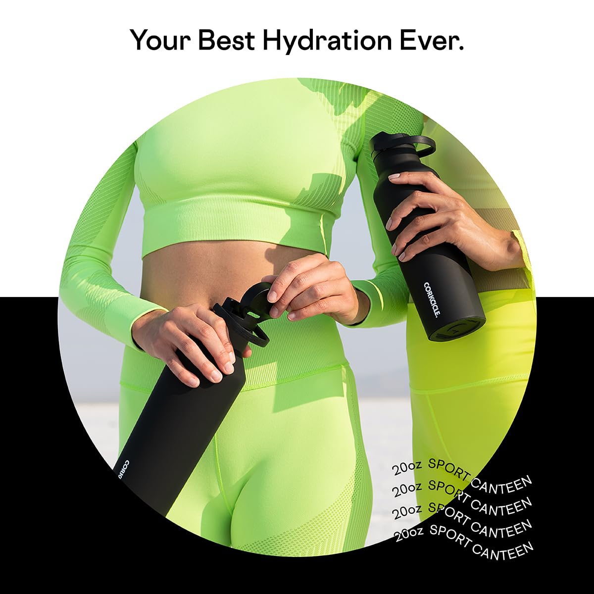 Foto 4 pulgar | Botella De Agua Corkcicle Sport Canteen Con Aislamiento De 590 Ml, Color Negro Mate - Venta Internacional.