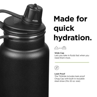 Foto 4 | Botella De Agua Klean Kanteen Tkwide Con Aislamiento 946 Ml, Color Negro - Venta Internacional.