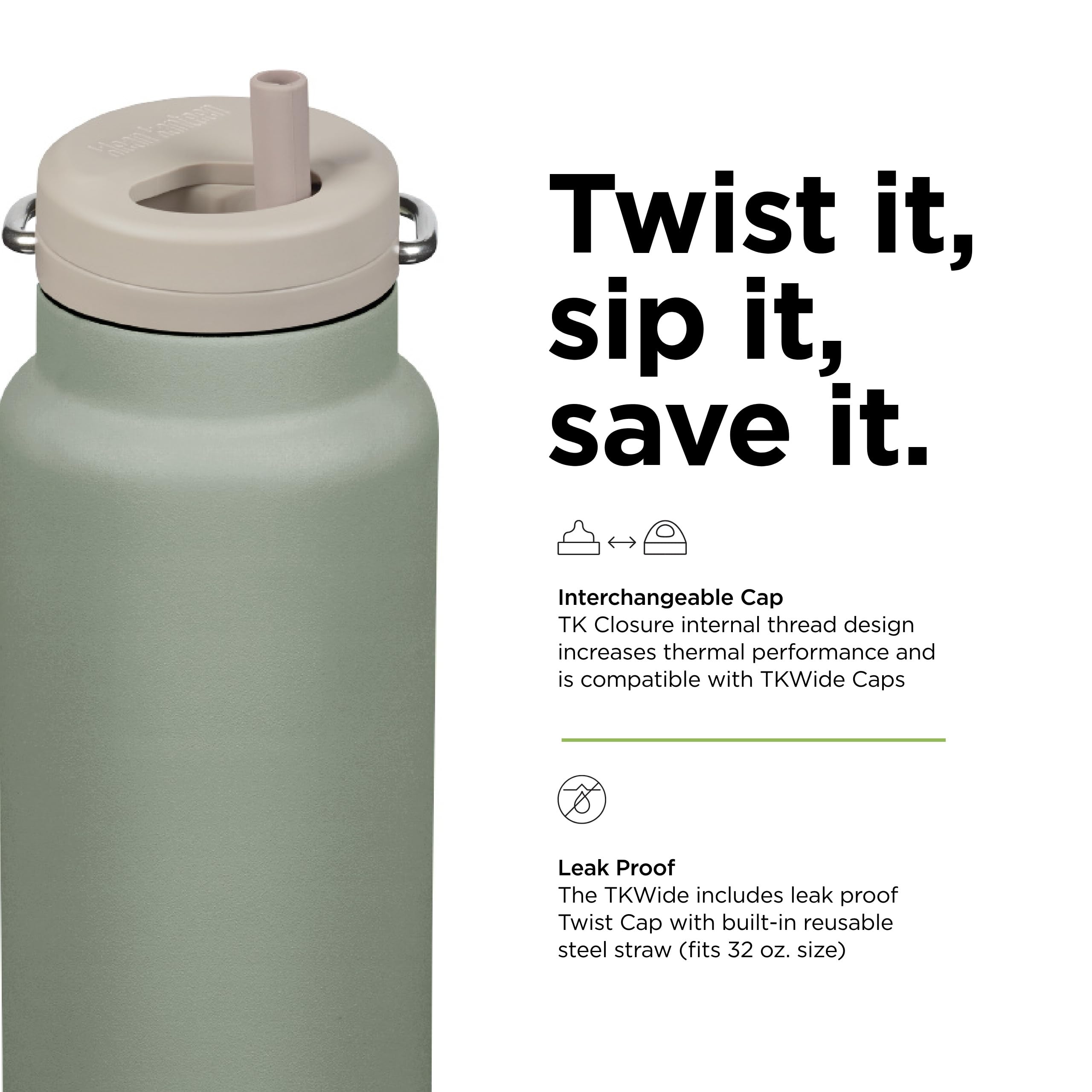 Foto 5 pulgar | Botella De Agua Klean Kanteen Tkwide Con Aislamiento Marino De 950 Ml - Venta Internacional.