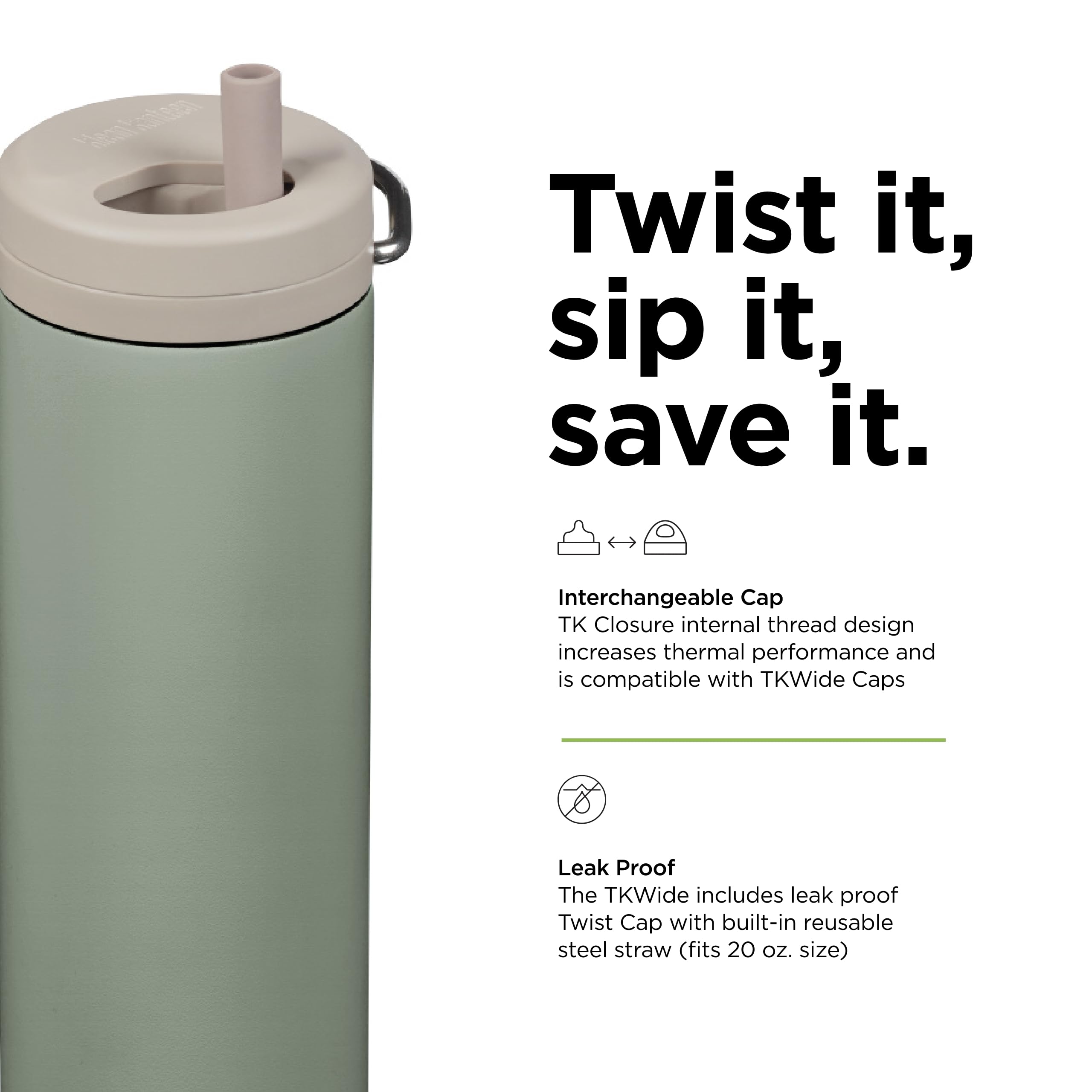 Foto 6 pulgar | Botella De Agua Klean Kanteen Tkwide Con Aislamiento Marino De 590 Ml - Venta Internacional.