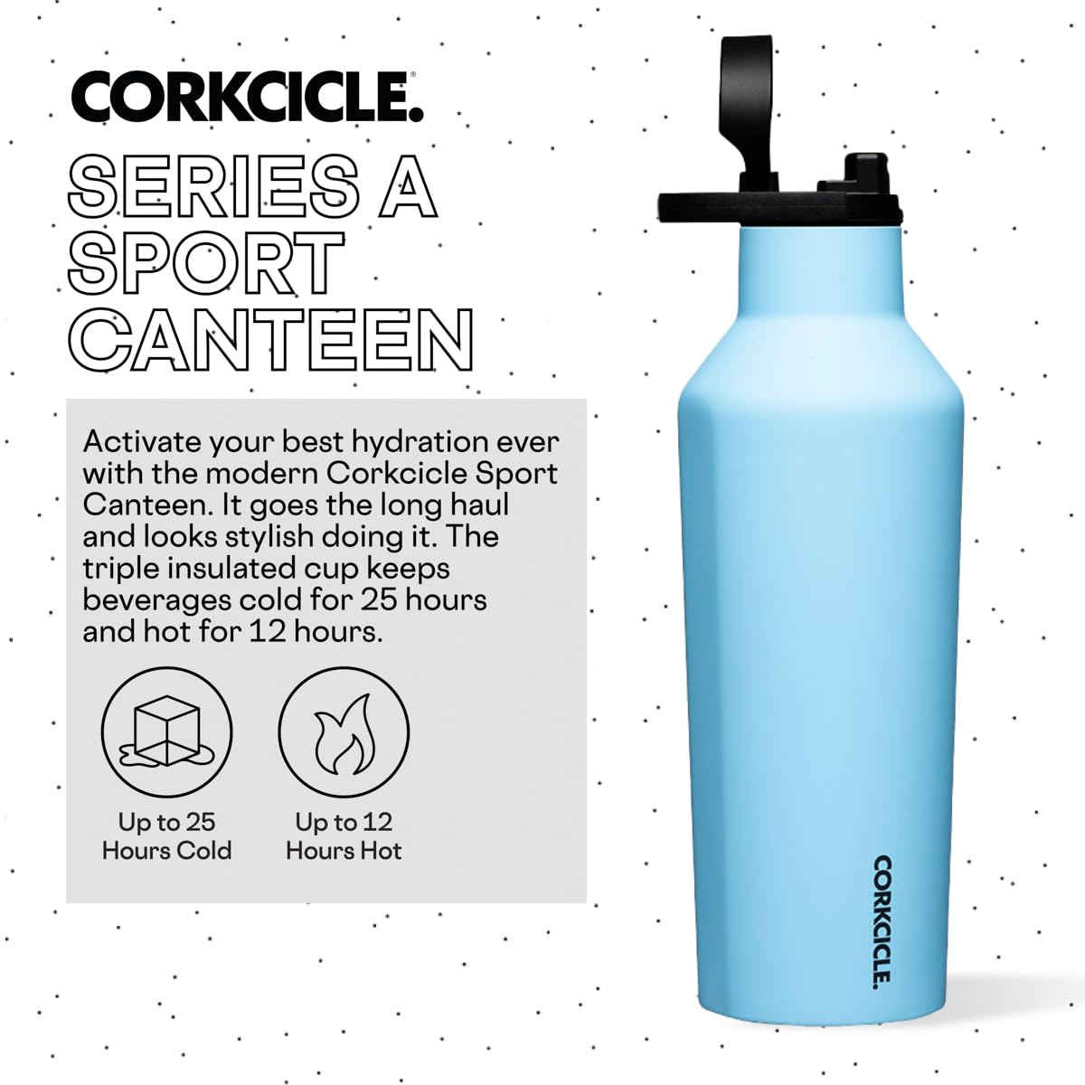 Foto 3 pulgar | Botella De Agua Corkcicle Sport Canteen Con Aislamiento, 950 Ml, Santorini - Venta Internacional.