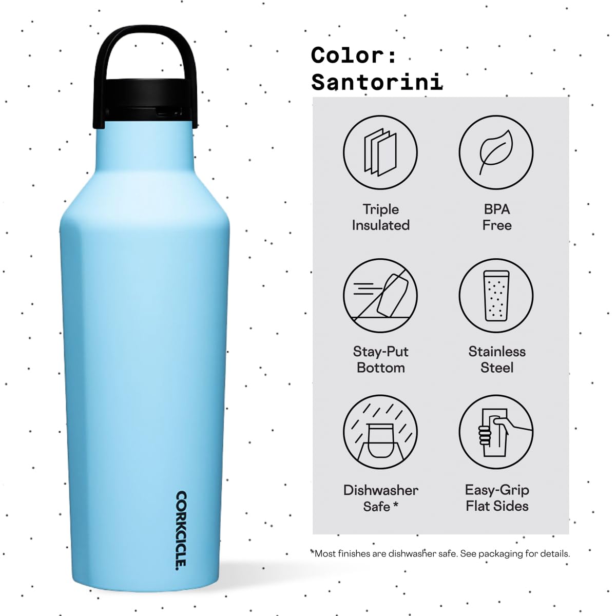 Foto 5 pulgar | Botella De Agua Corkcicle Sport Canteen Con Aislamiento, 950 Ml, Santorini - Venta Internacional.