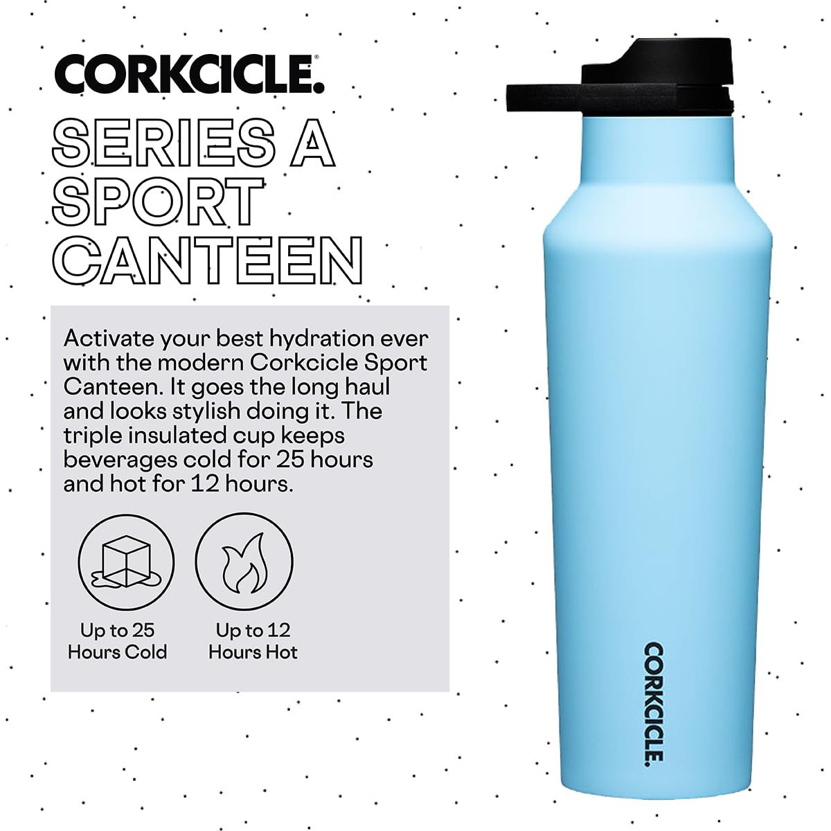 Foto 3 pulgar | Botella De Agua Corkcicle Sport Canteen Con Aislamiento, 590 Ml, Santorini - Venta Internacional.
