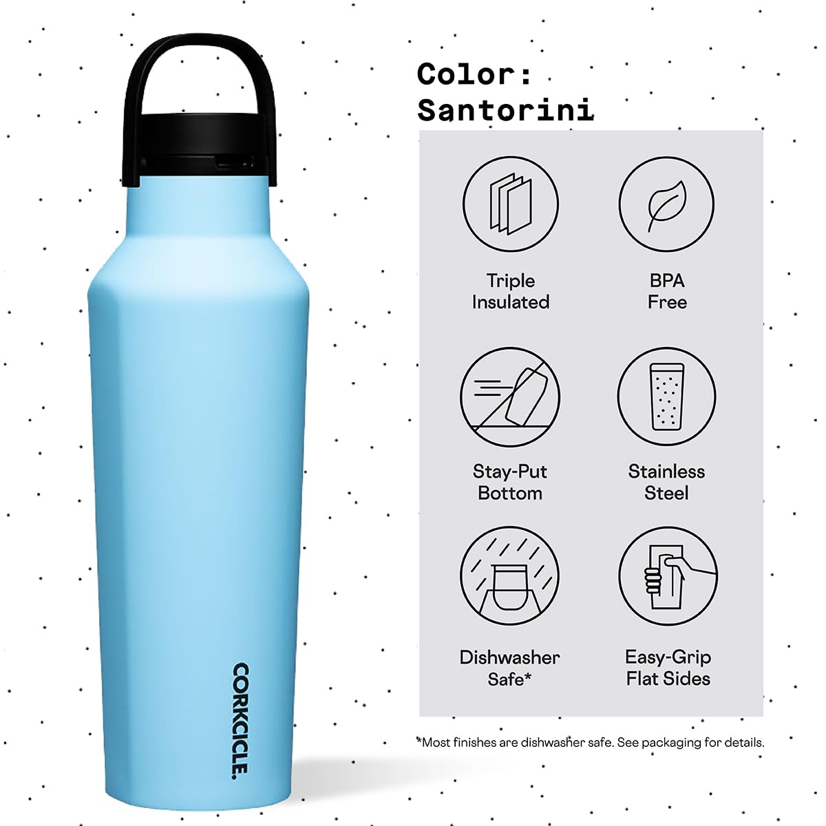 Foto 5 pulgar | Botella De Agua Corkcicle Sport Canteen Con Aislamiento, 590 Ml, Santorini - Venta Internacional.