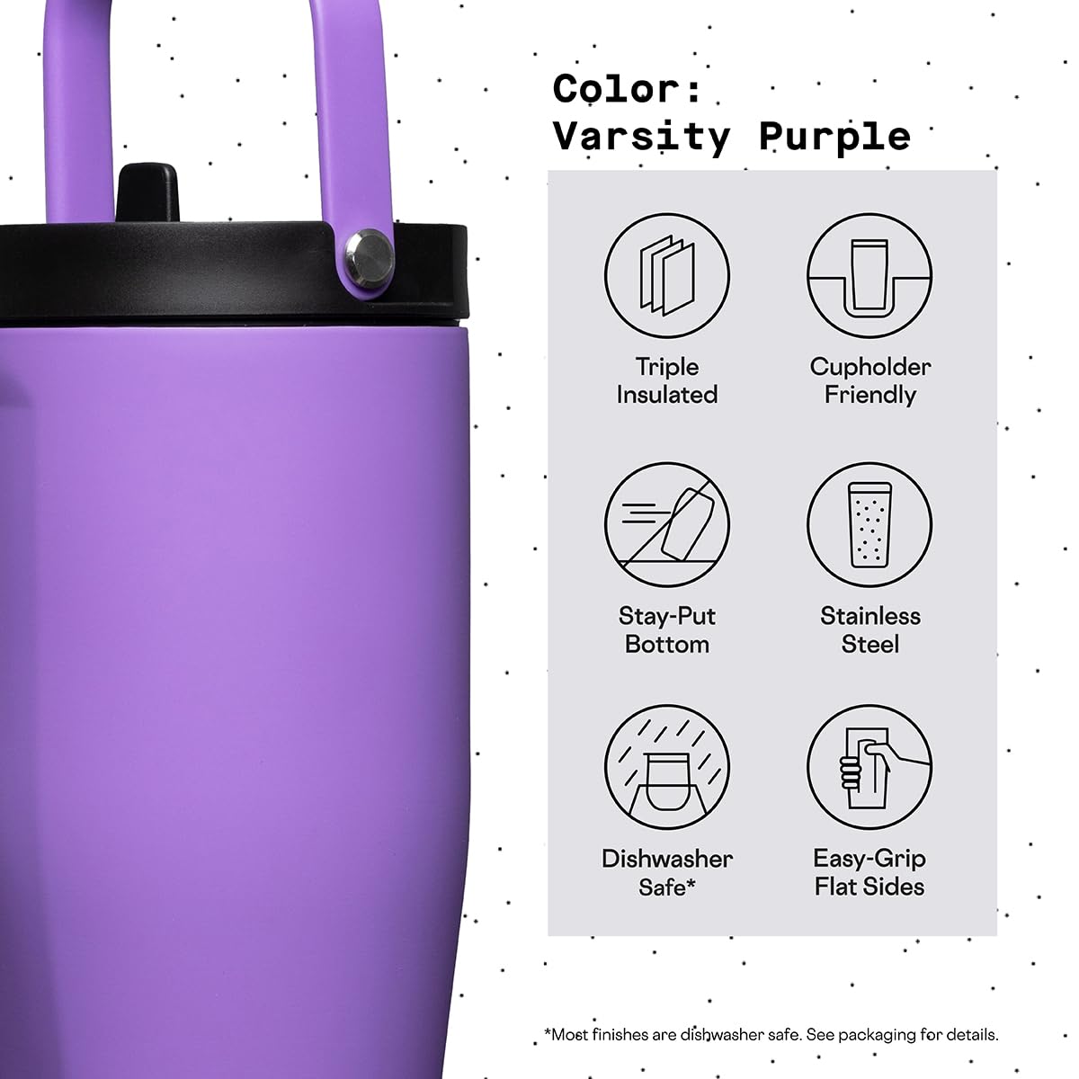 Foto 5 pulgar | Vaso Aislante Corkcicle Go Cup Xl, 900 Ml, Varsity Purple - Venta Internacional.
