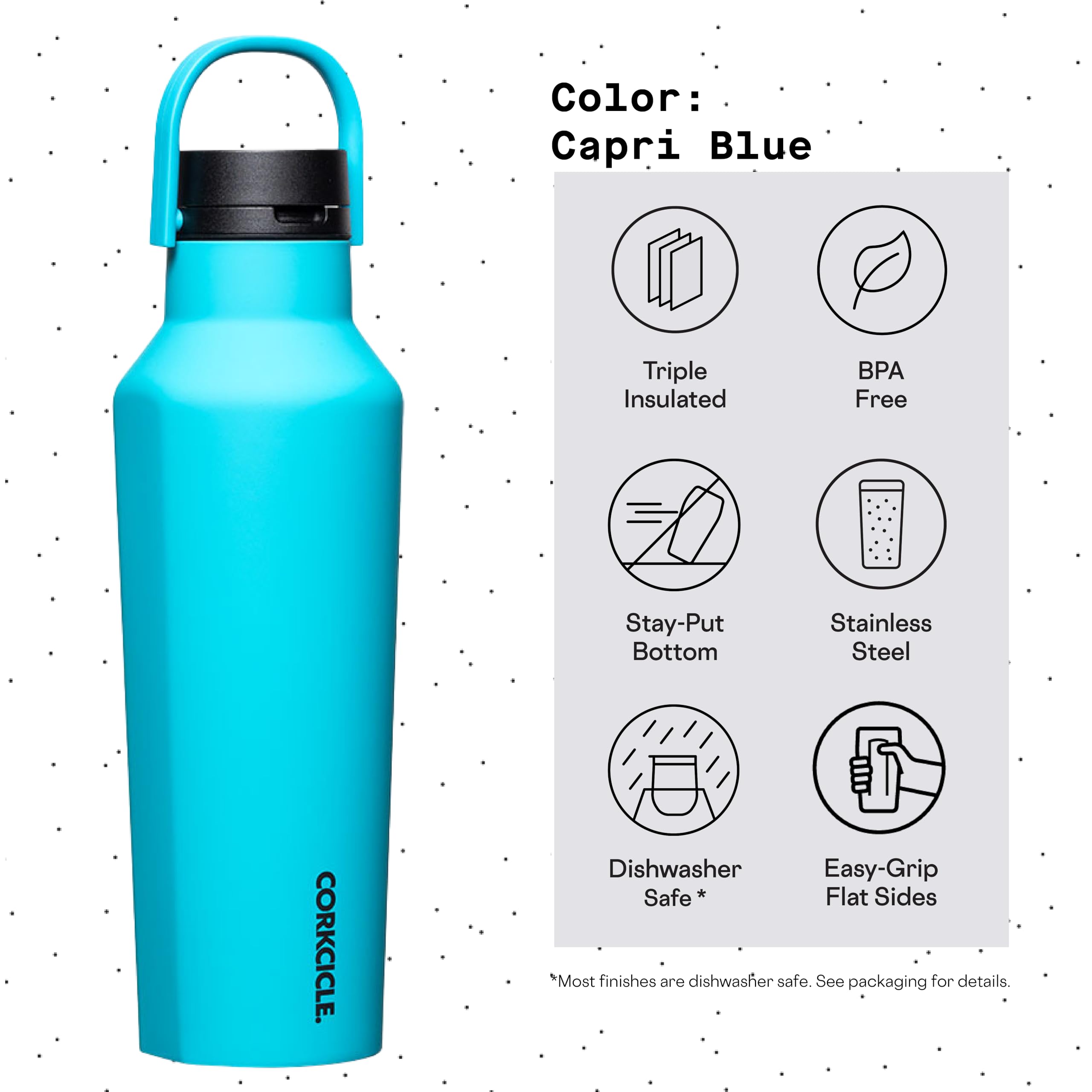 Foto 5 pulgar | Botella De Agua Corkcicle Sport Canteen Con Aislamiento De 600 Ml, Color Azul - Venta Internacional.