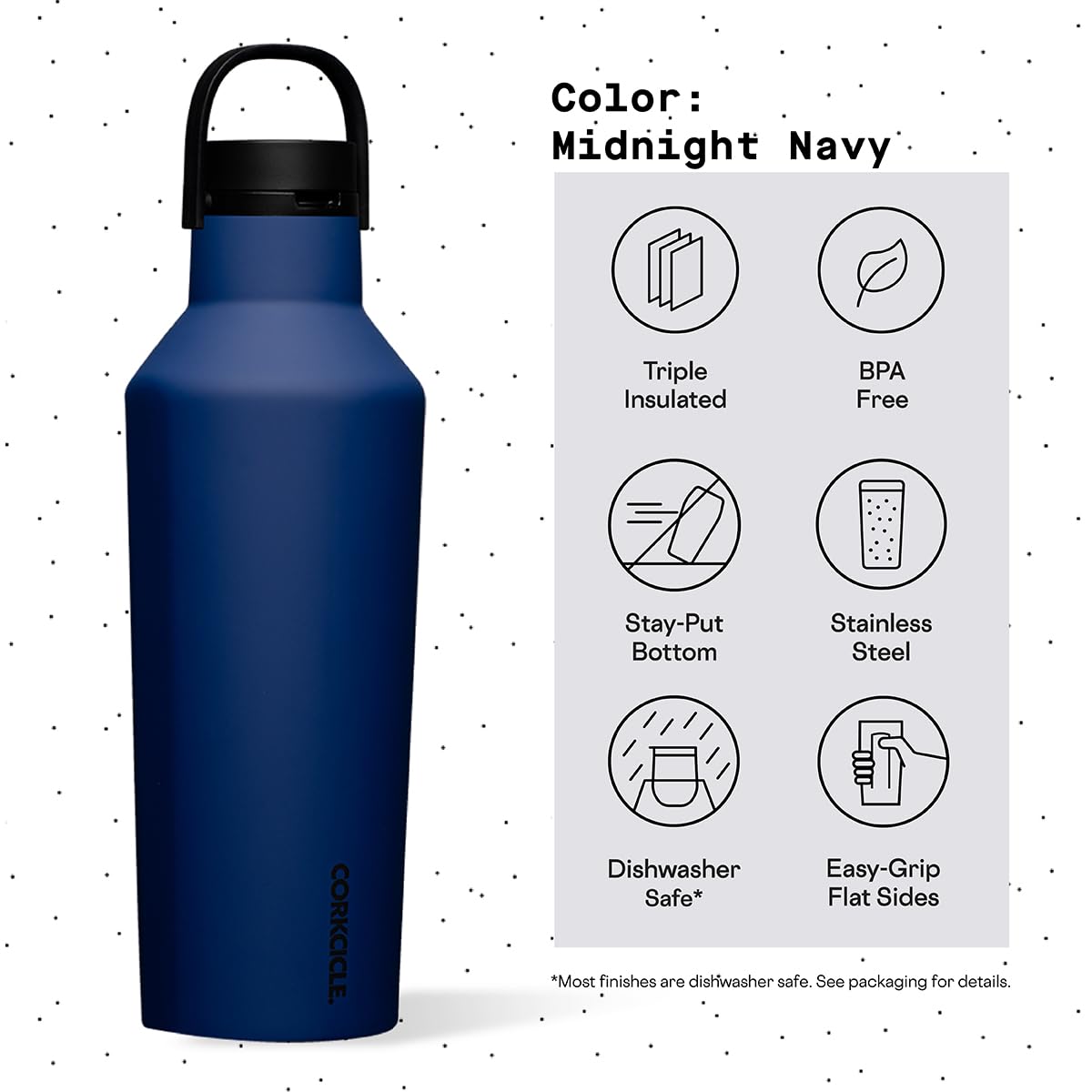 Foto 5 pulgar | Botella De Agua Corkcicle Sport Canteen Con Aislamiento De 950 Ml, Color Azul Marino - Venta Internacional.