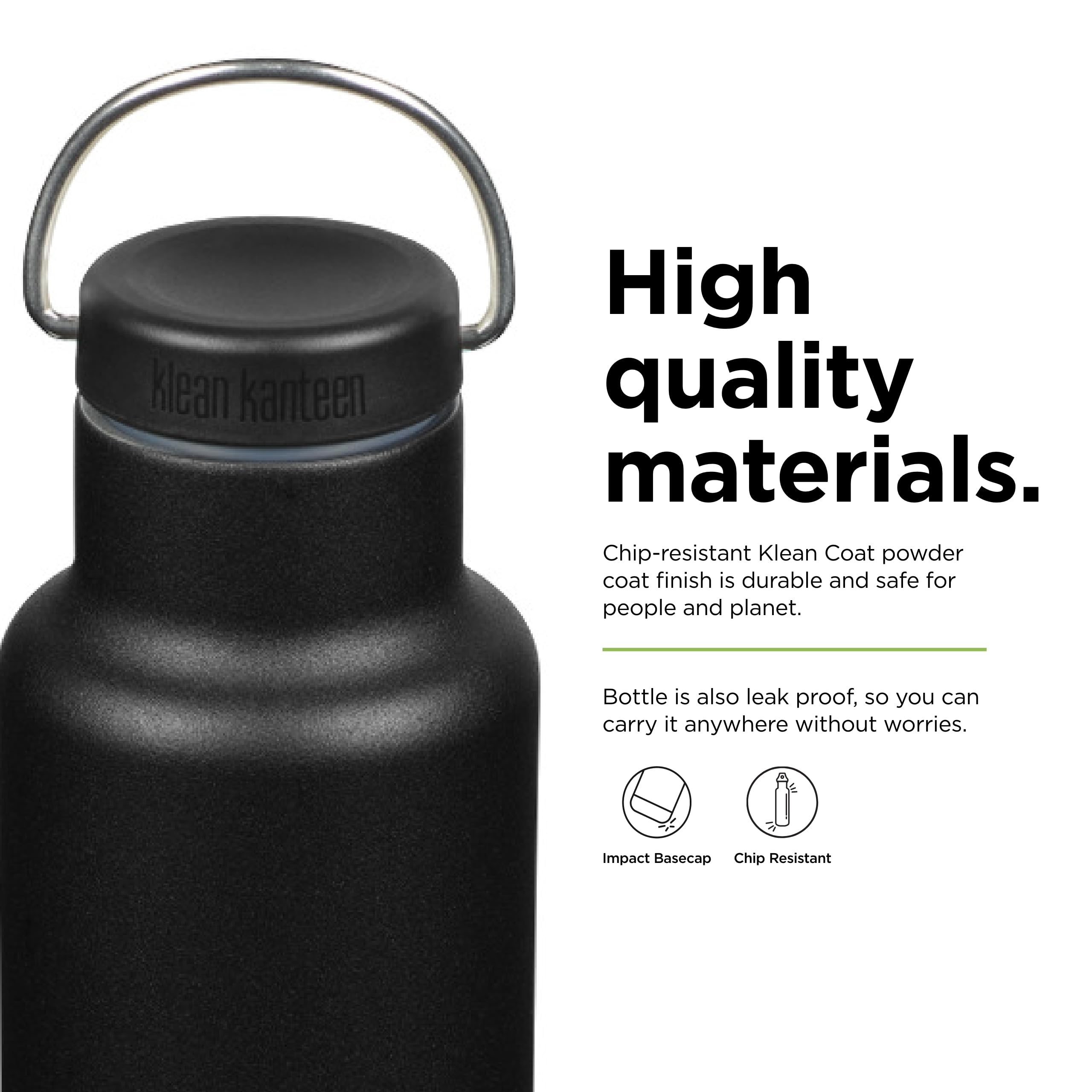 Foto 5 pulgar | Botella Klean Kanteen, Aislante, Clásica, Con Cierre Circular, 600 Ml, Color Negro - Venta Internacional.
