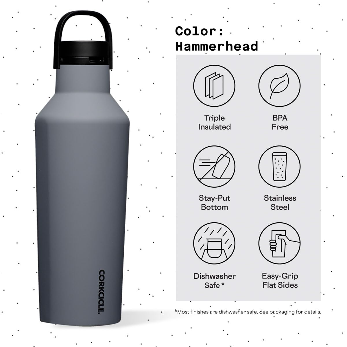 Foto 5 pulgar | Botella De Agua Corkcicle Sport Canteen Con Aislamiento De 950 Ml Hammerhead - Venta Internacional.