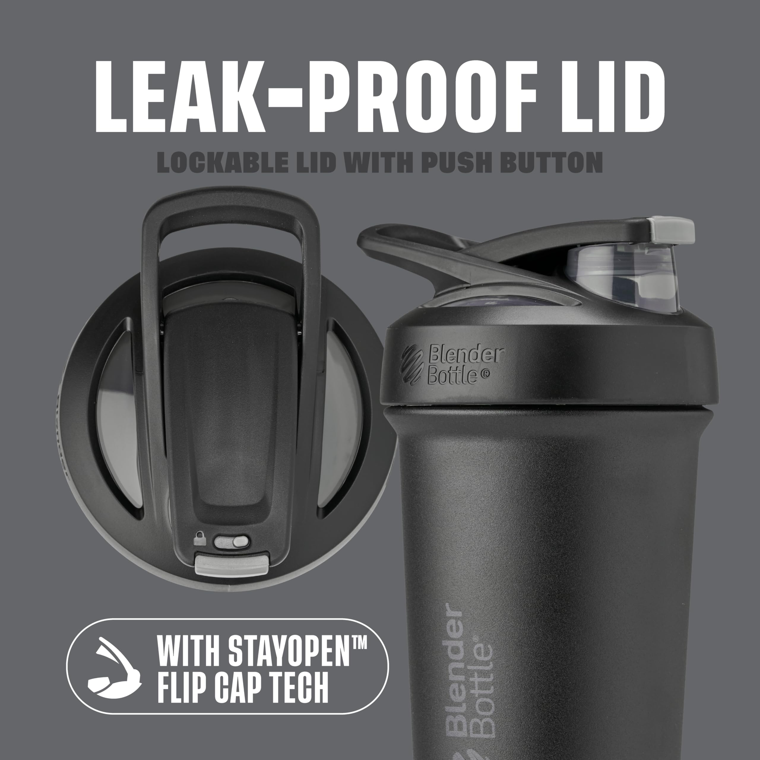 Foto 3 pulgar | Blenderbottle Strada Sleek Shaker Cup Para Botellas De Agua, 750 Ml, Color Negro - Venta Internacional.